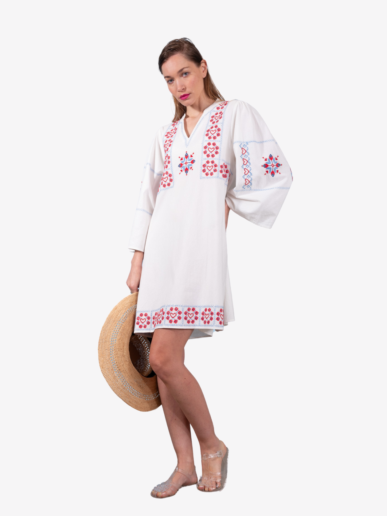 Robe blanche brodée DURGA