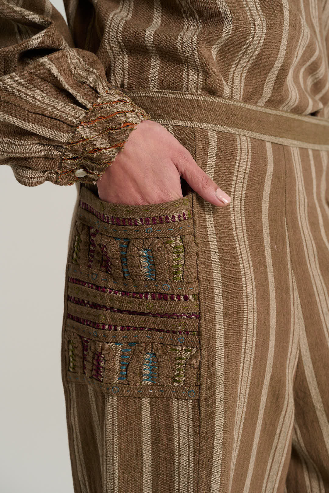 ARTHUR tobacco linen trousers