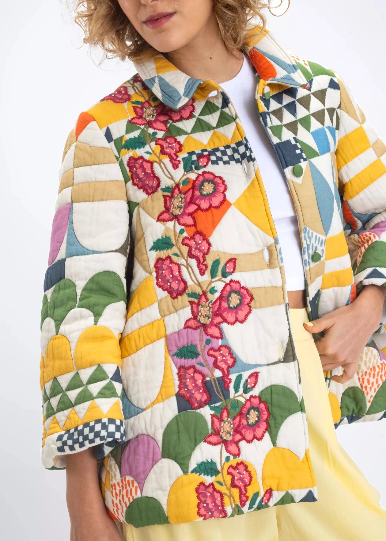 v de vinster matelassé veste jaune