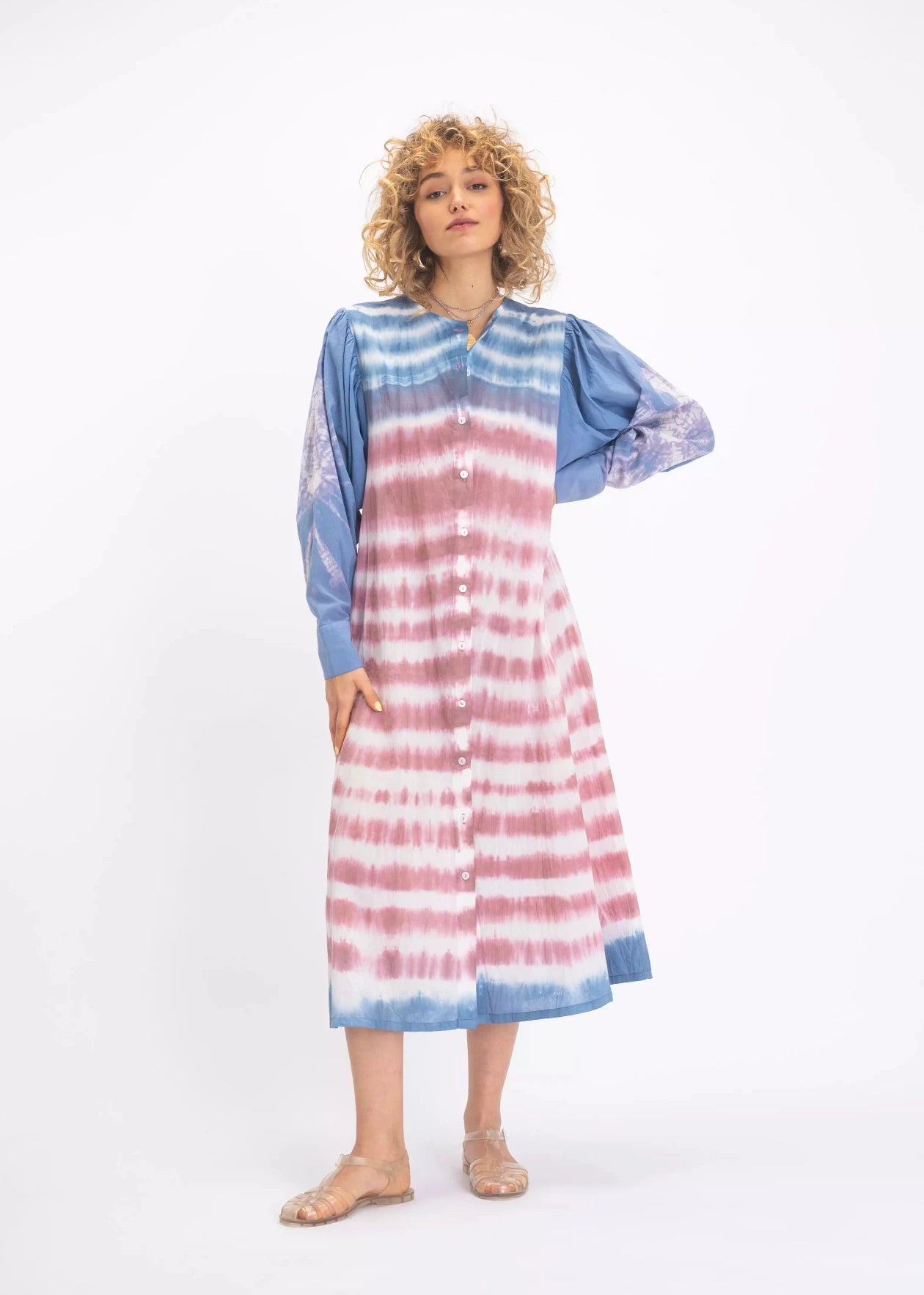 RAHI blue tie and dye cotton dress | V of Vinster RAHI blue tie and dye cotton dress | V of Vinster