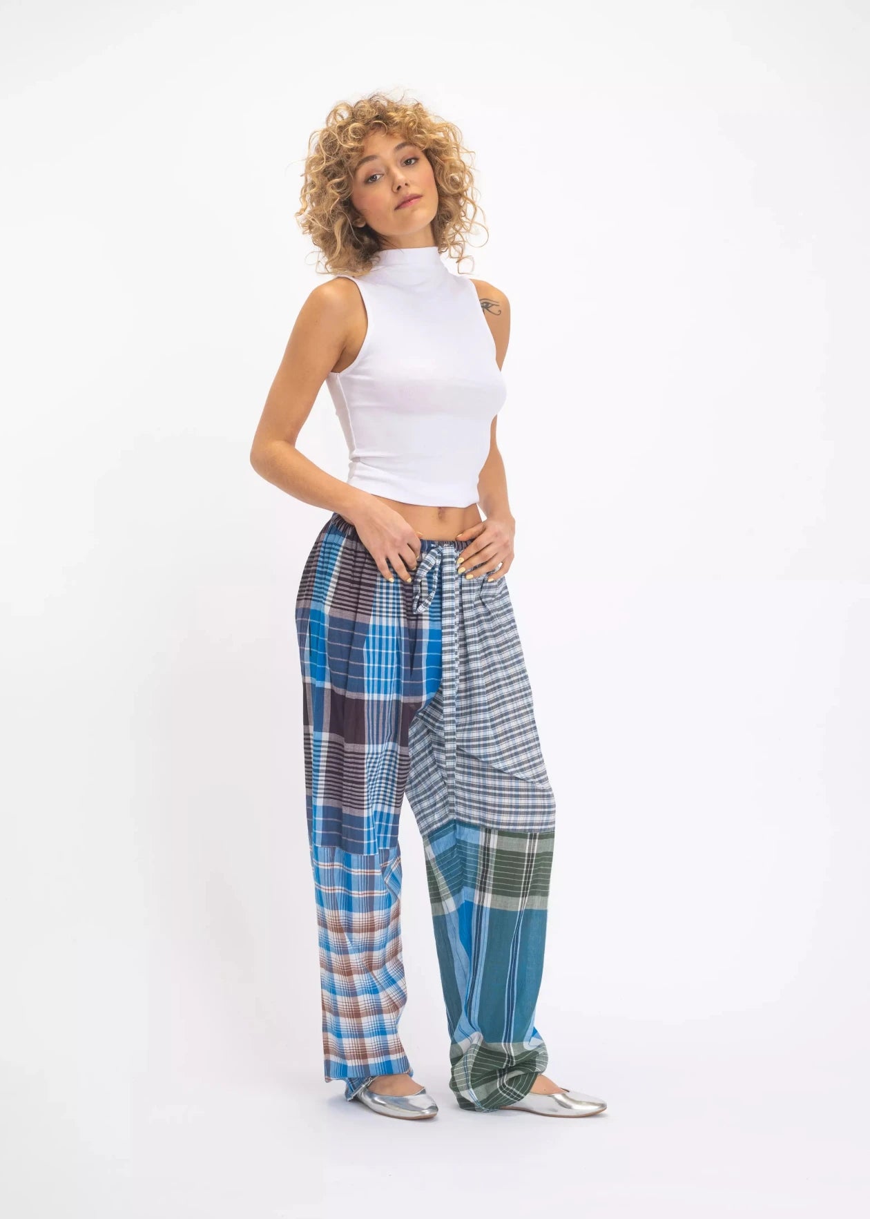 bleu pantalon rudra v de vinster