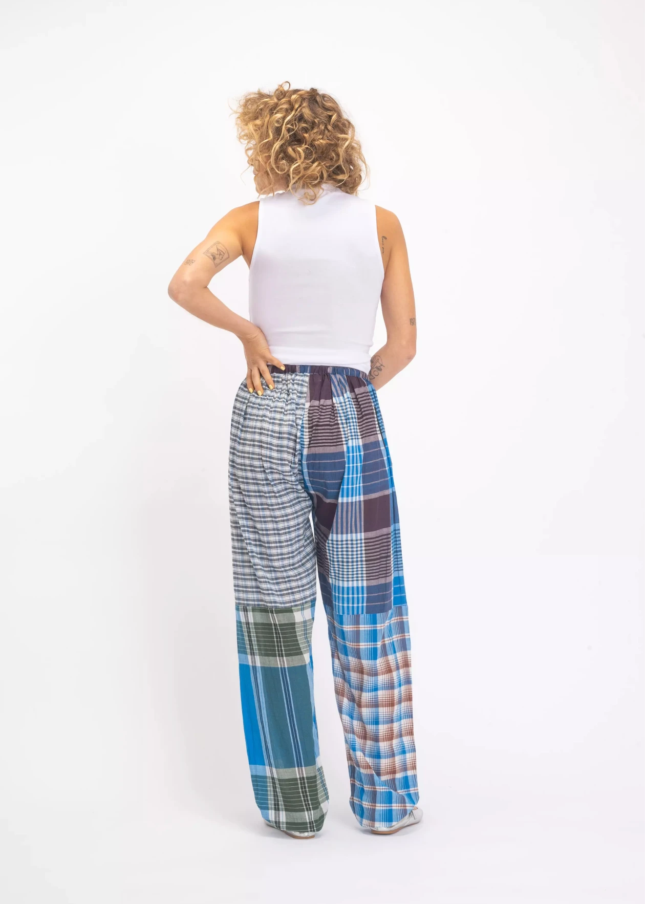 v de vinster bleu rudra pantalon