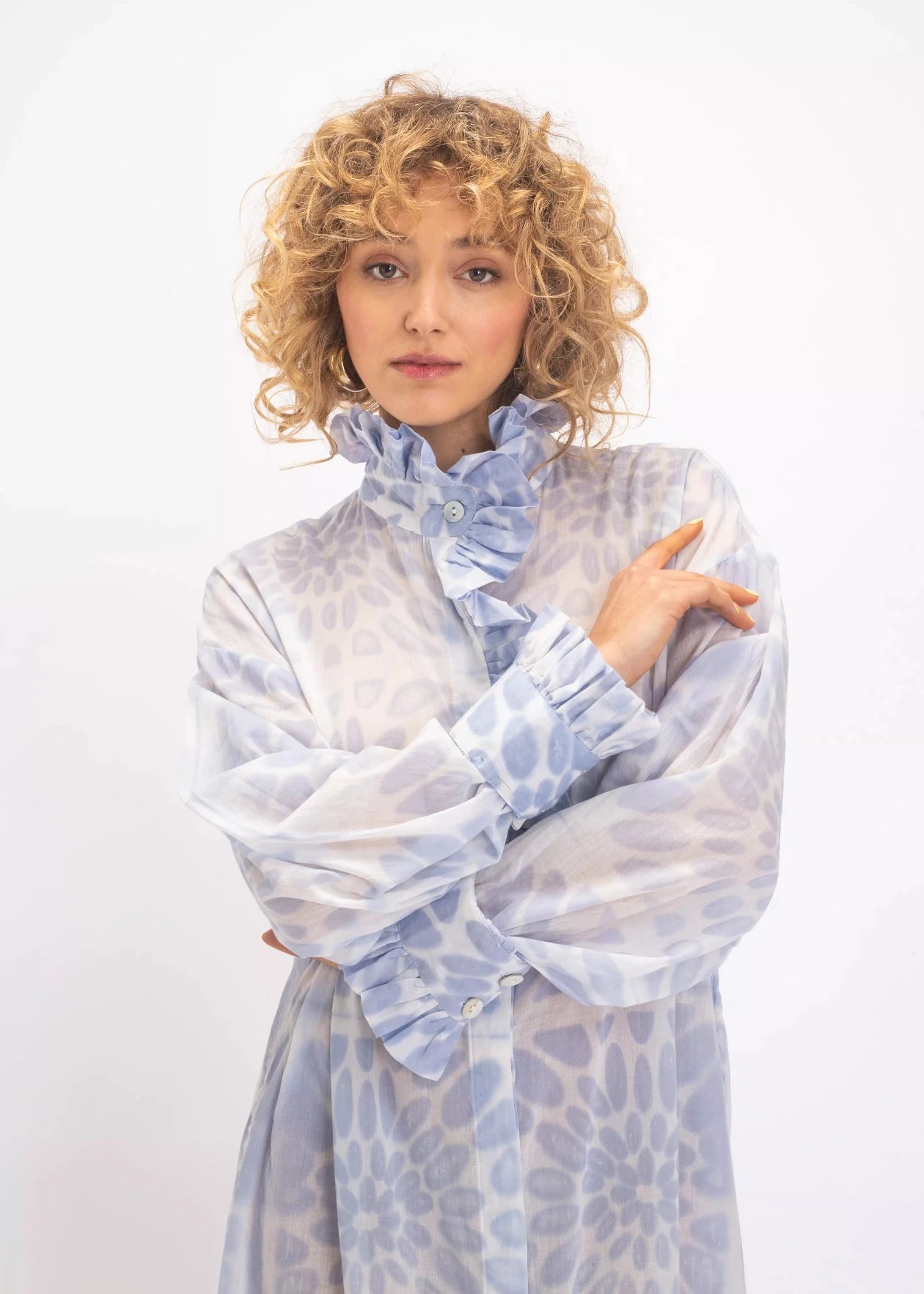 tie and dye coton v de vinster robe bleue ciel