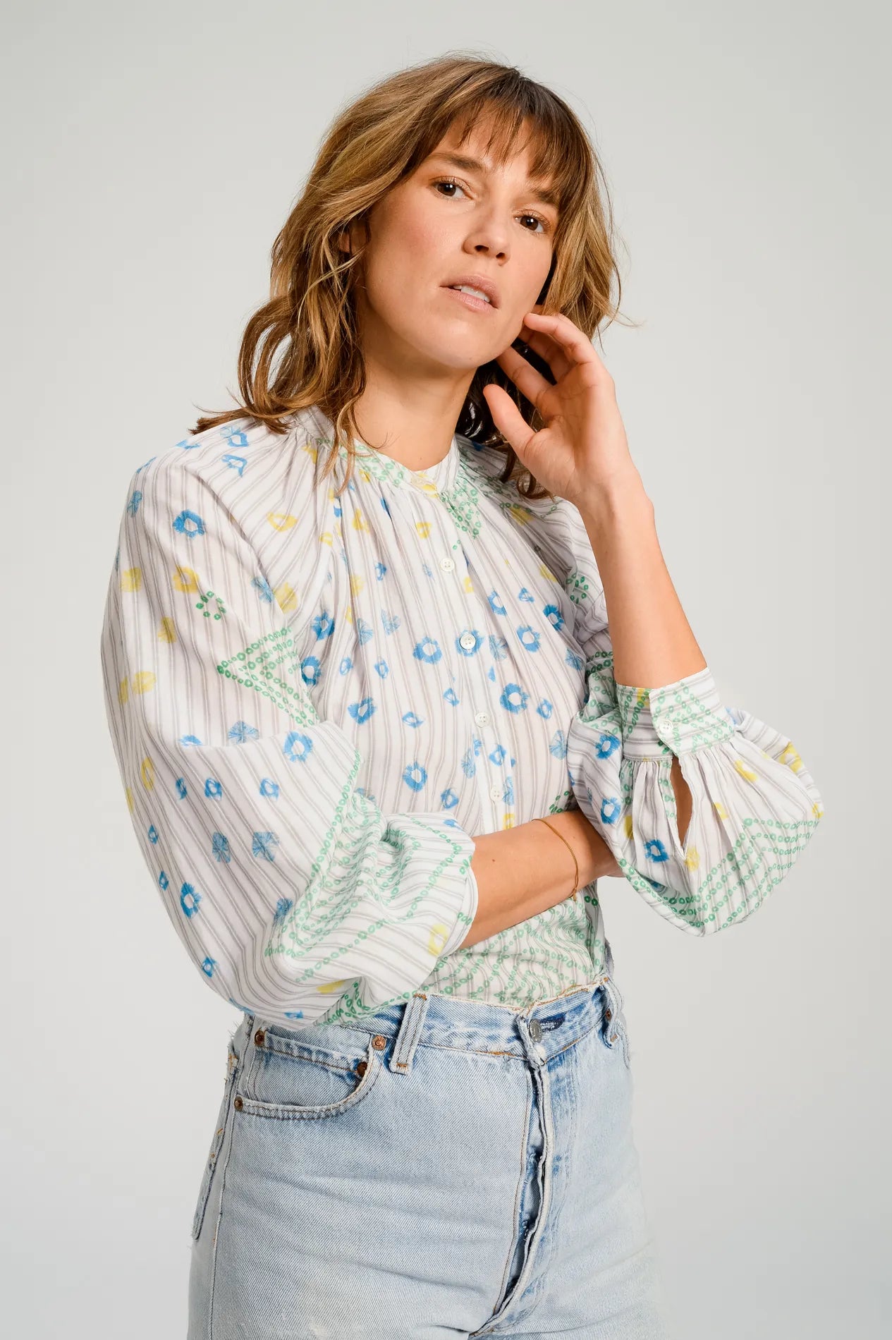 SHIRT BAYA V DE VINSTER BLEU CHEMISE