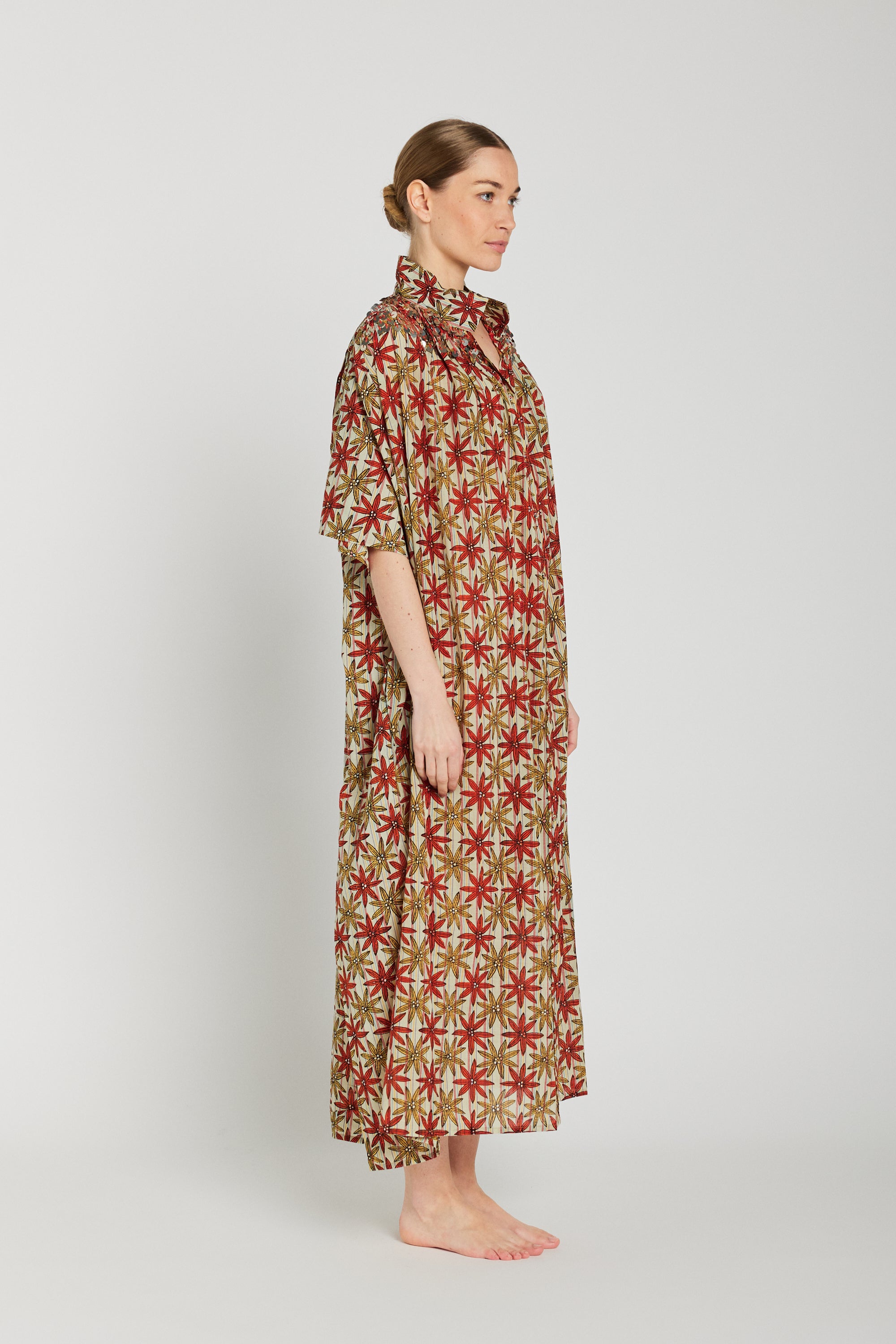 BHUMI long floral dress with tassels