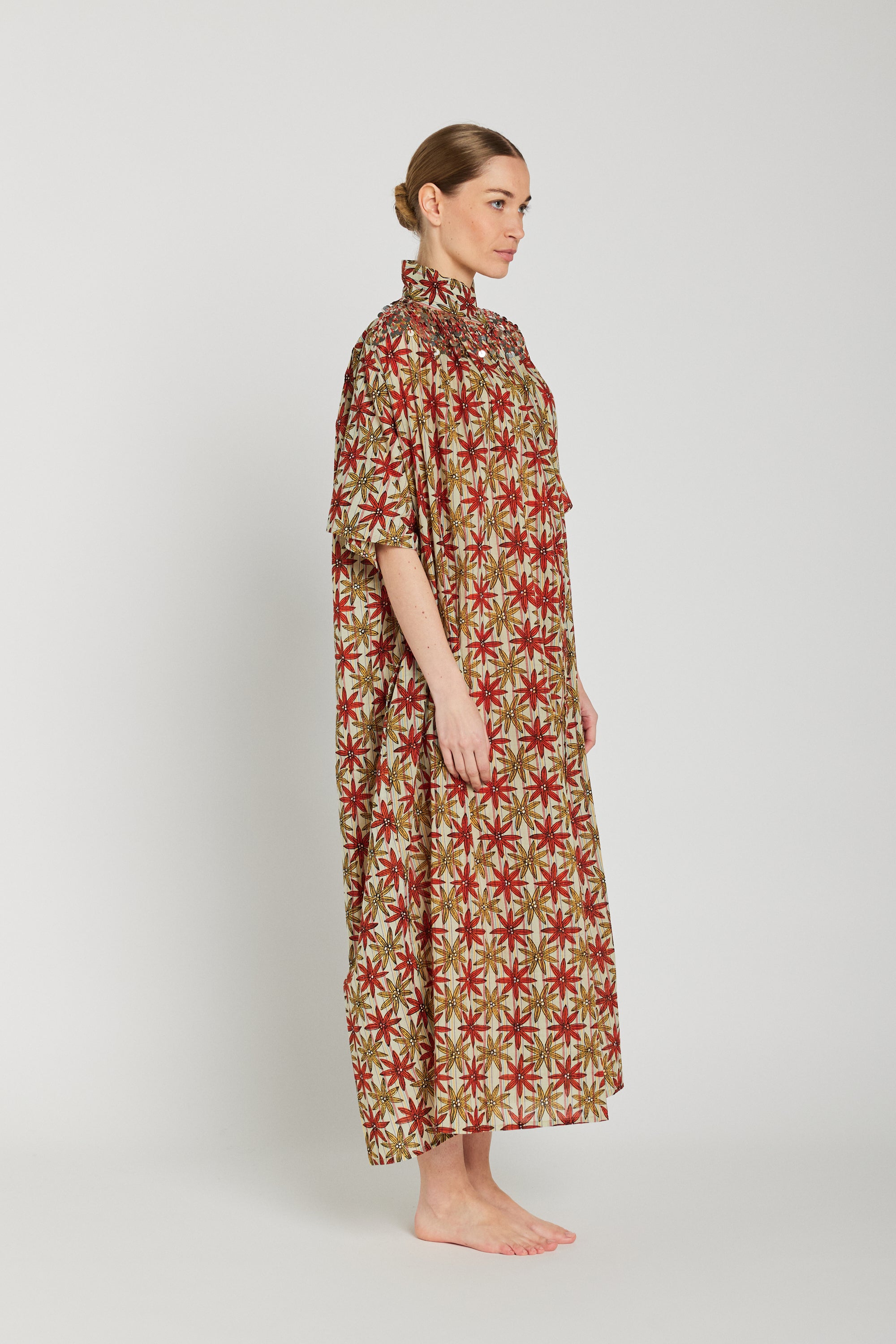 BHUMI long floral dress with tassels