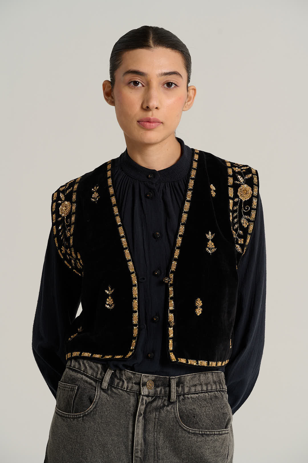 CAMILLE black velvet bolero