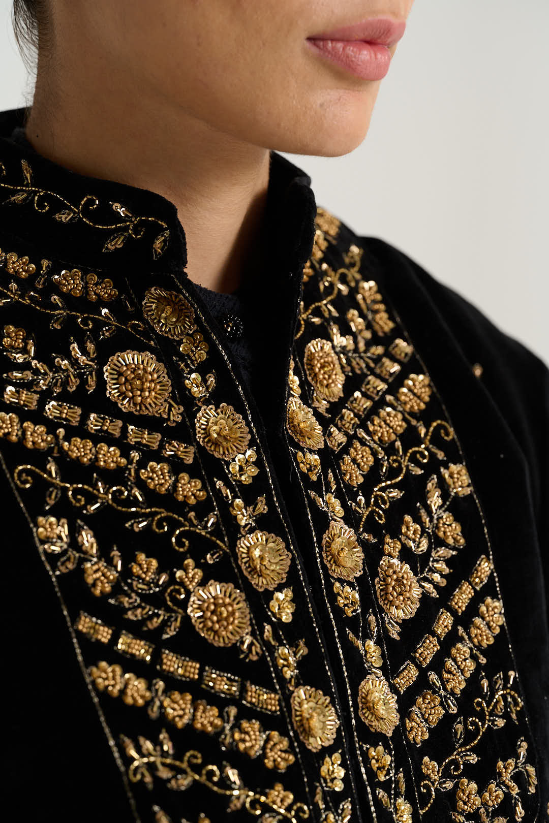 Veste en velours noir CAMILLE