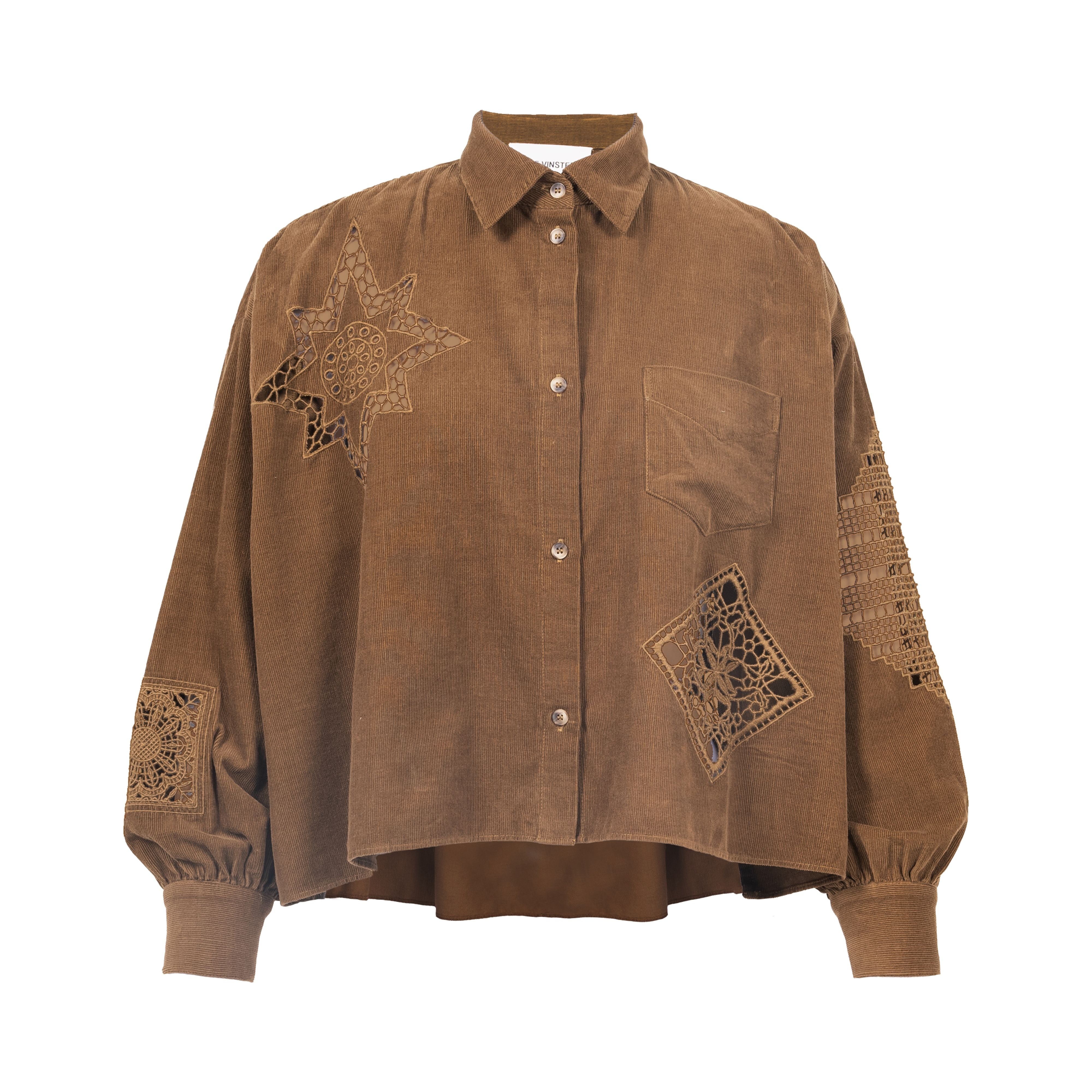 Chemise ajourée marron CIANA