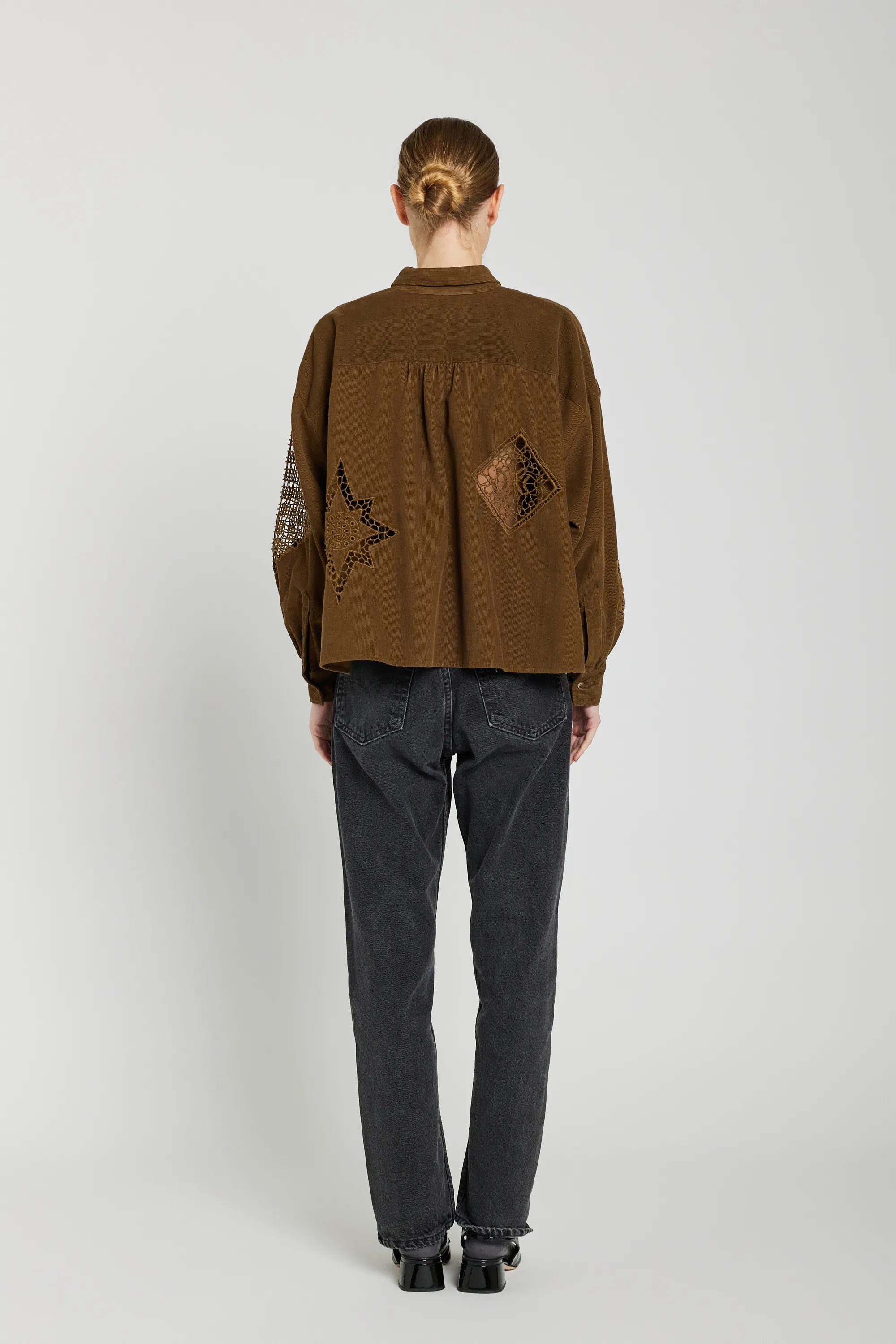 Chemise ajourée marron CIANA