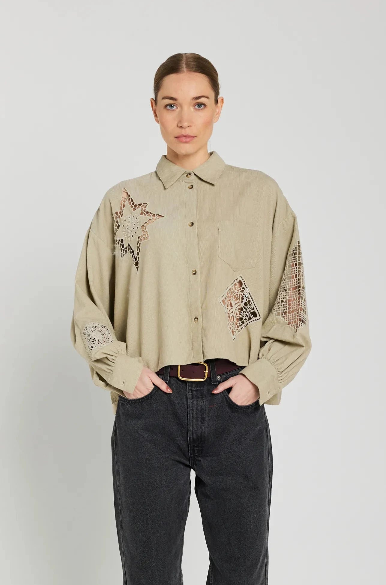 Chemise velours beige CIANA