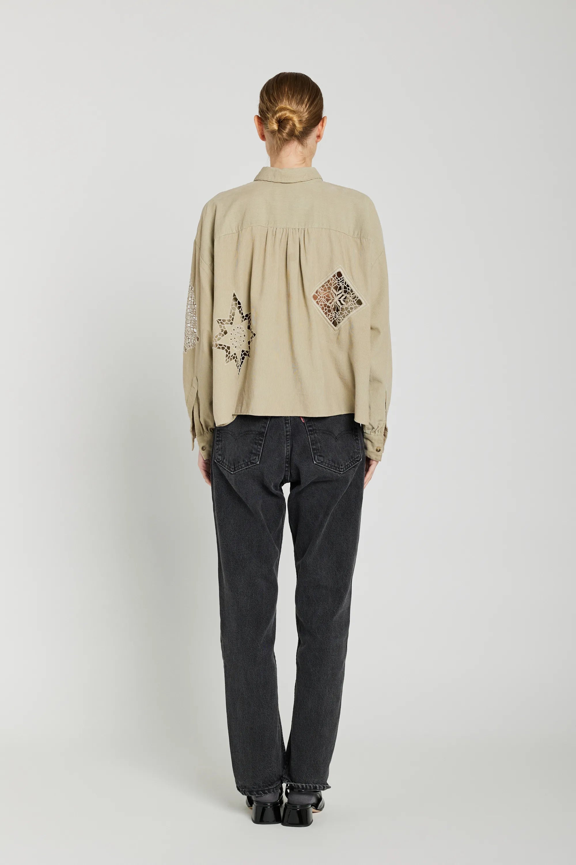 Chemise ajourée beige CIANA