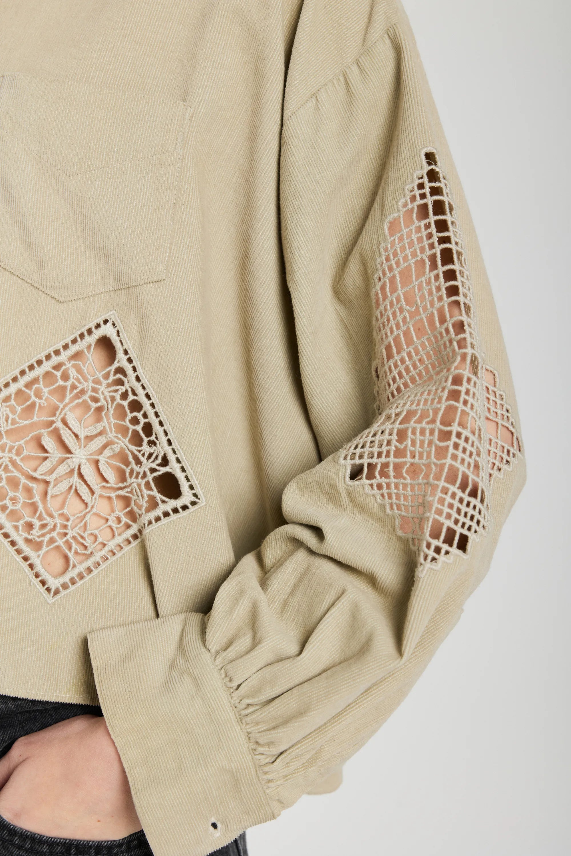 Chemise ajourée beige CIANA