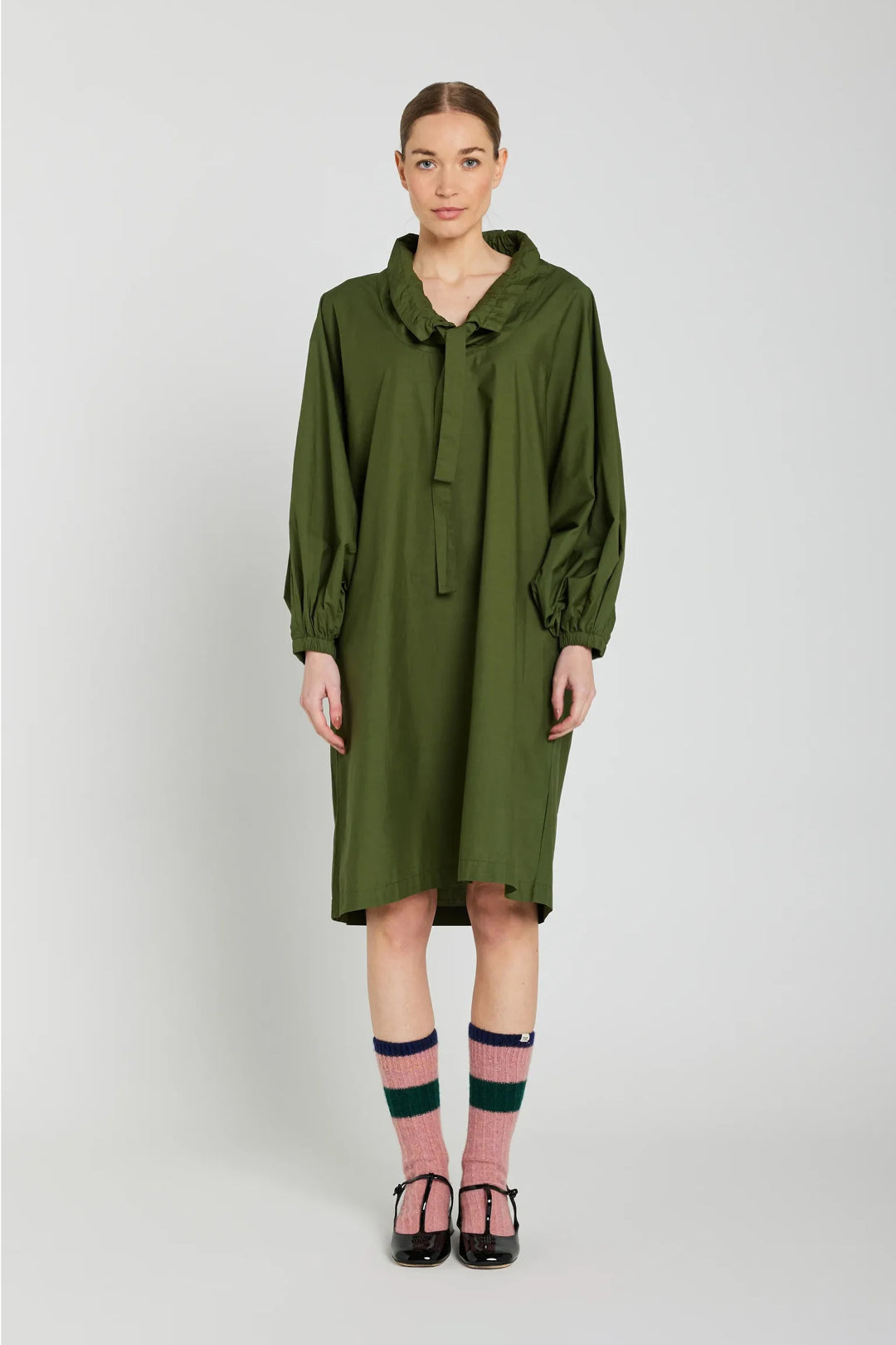 Robe courte olive CLARA