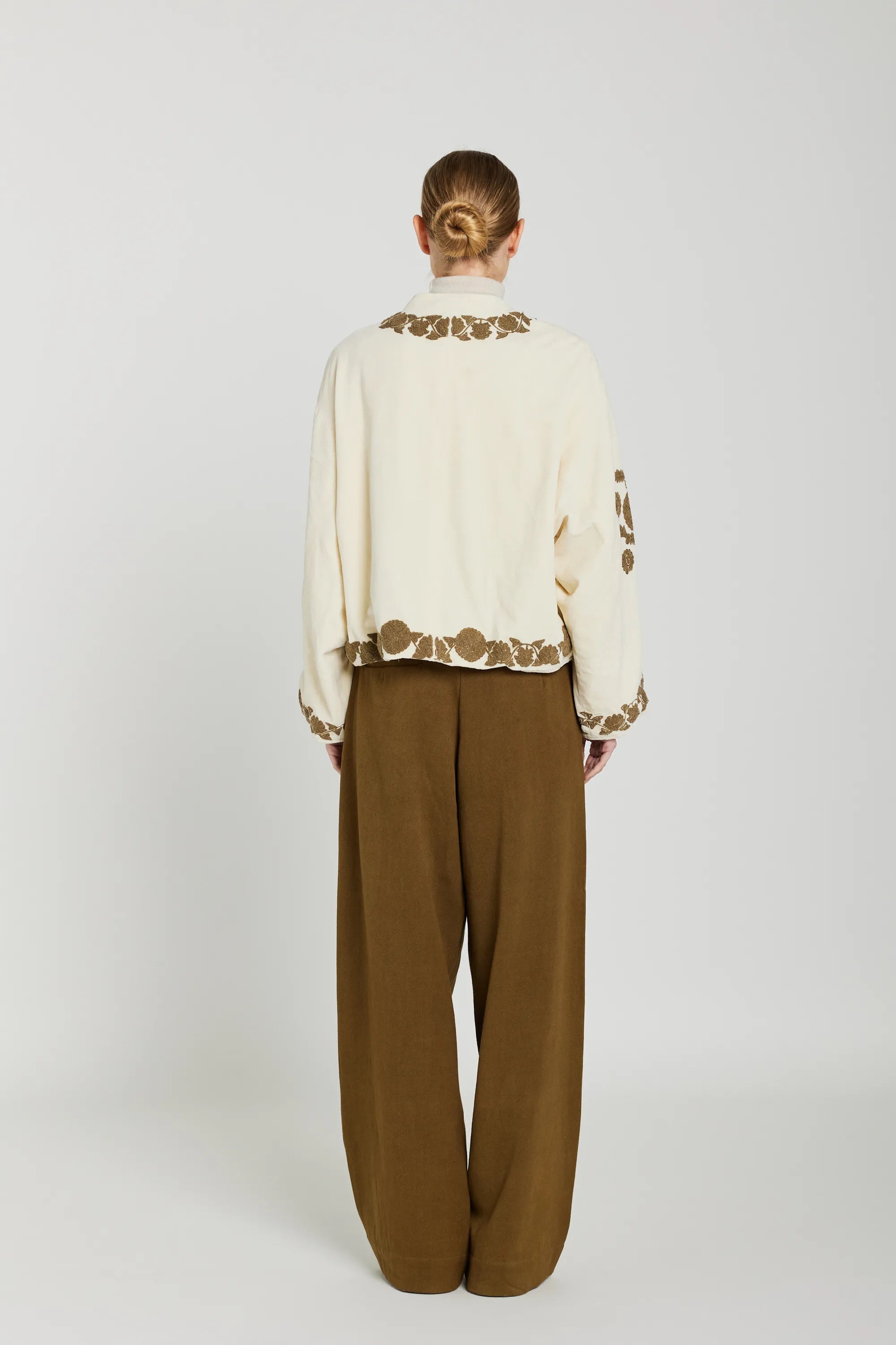 veste velours brodé creme v de vinster