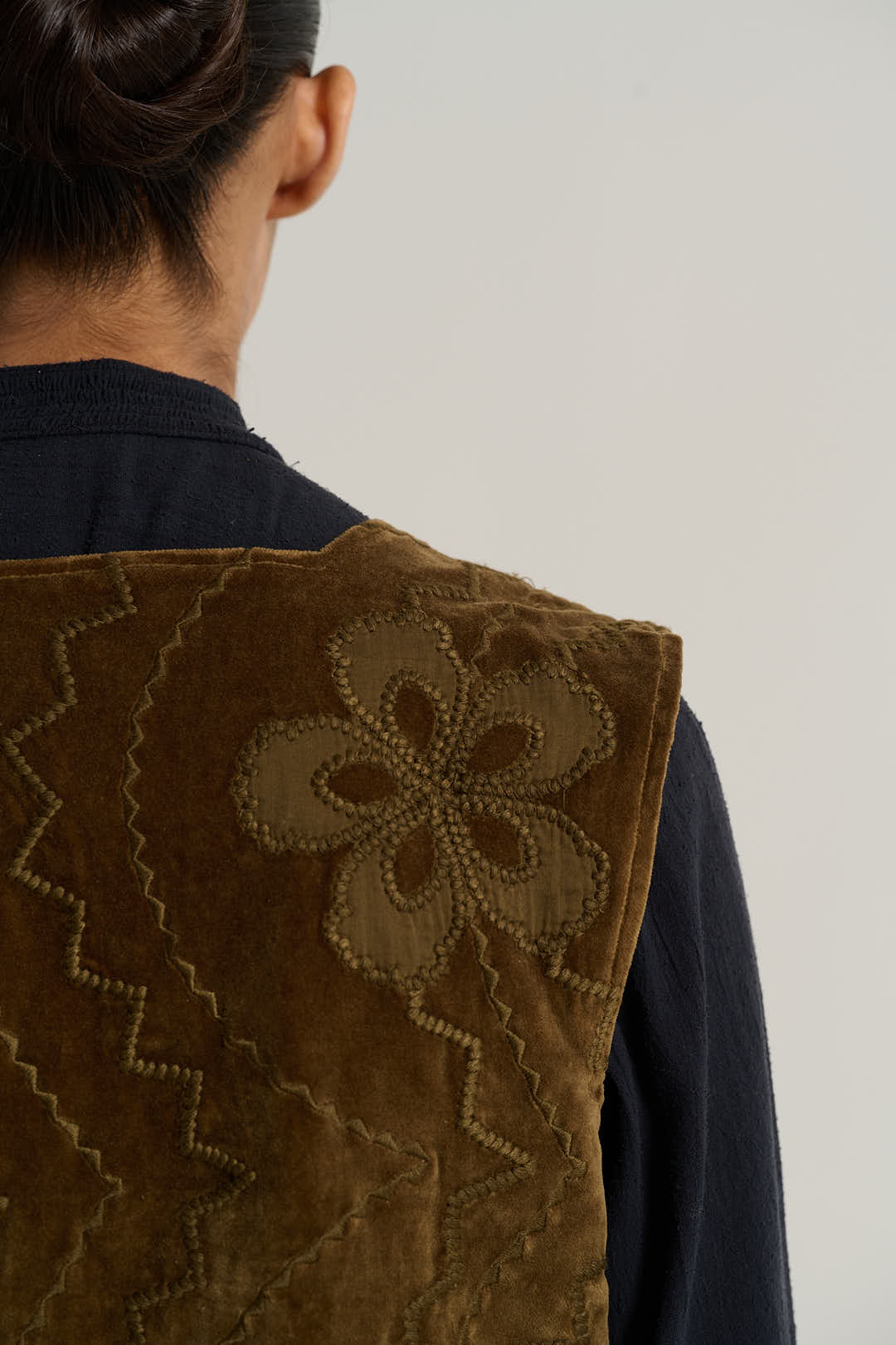 ISAAC khaki velvet bolero