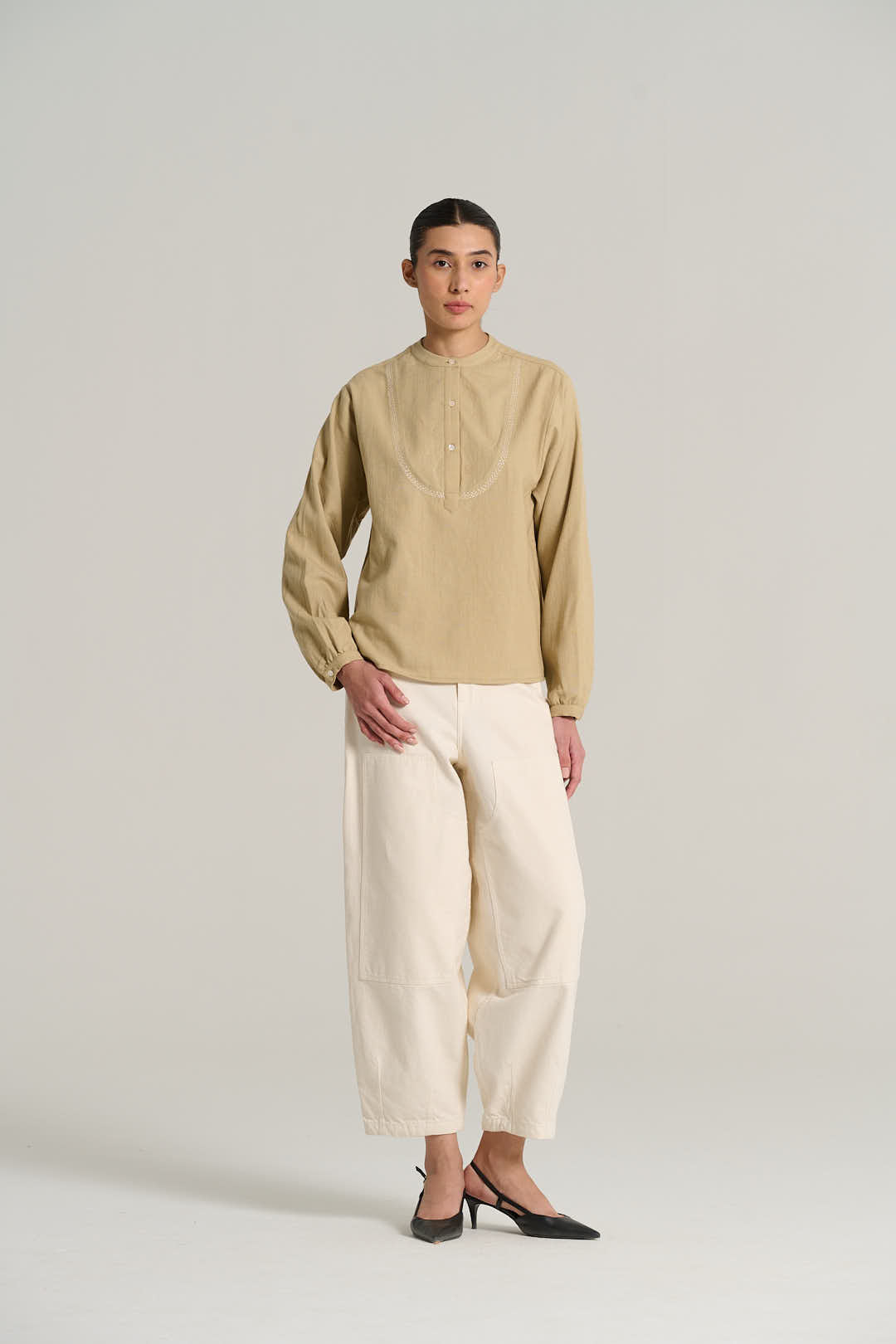 Blouse en laine sable Joseph