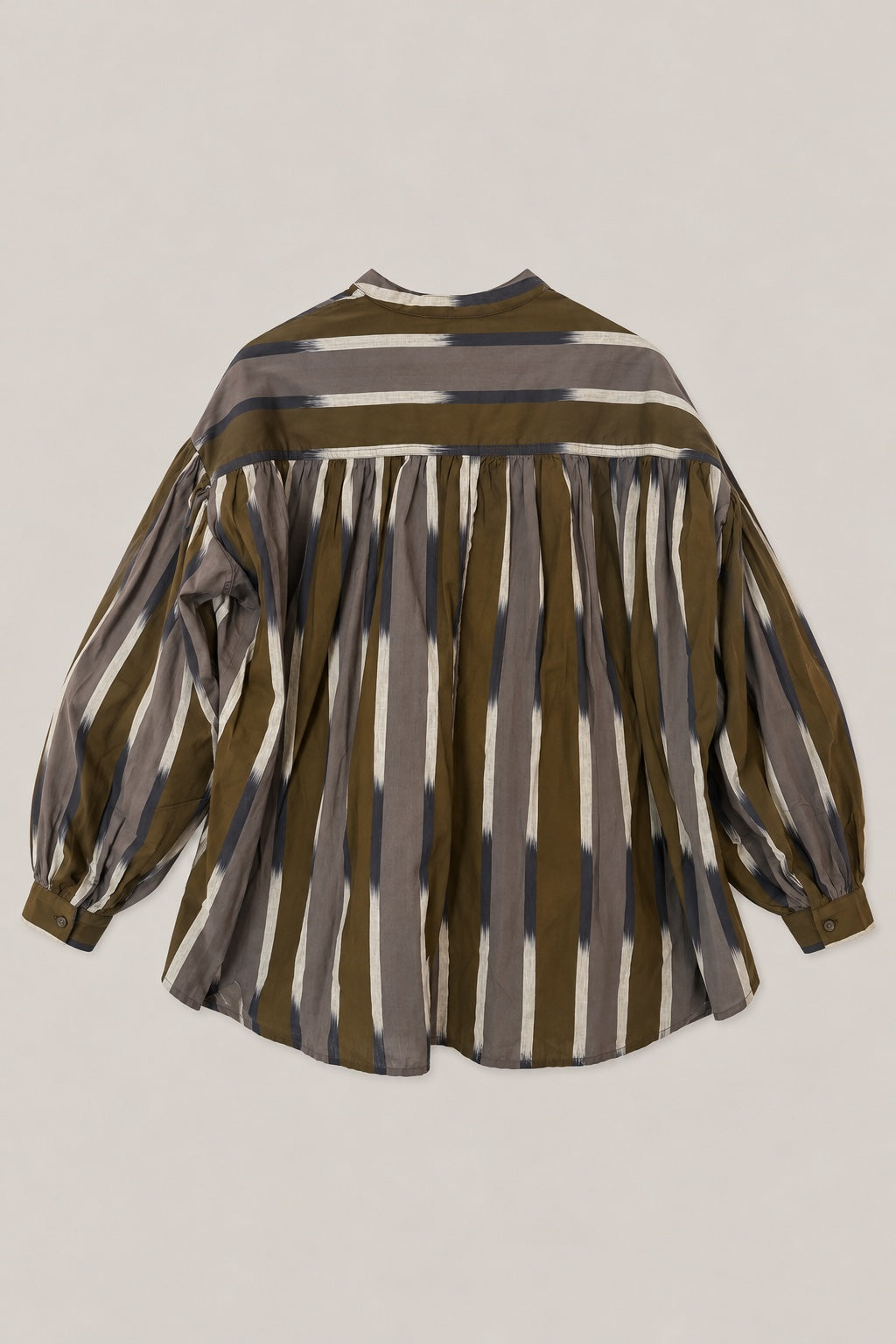 PABLO ikat grandad-collar shirt