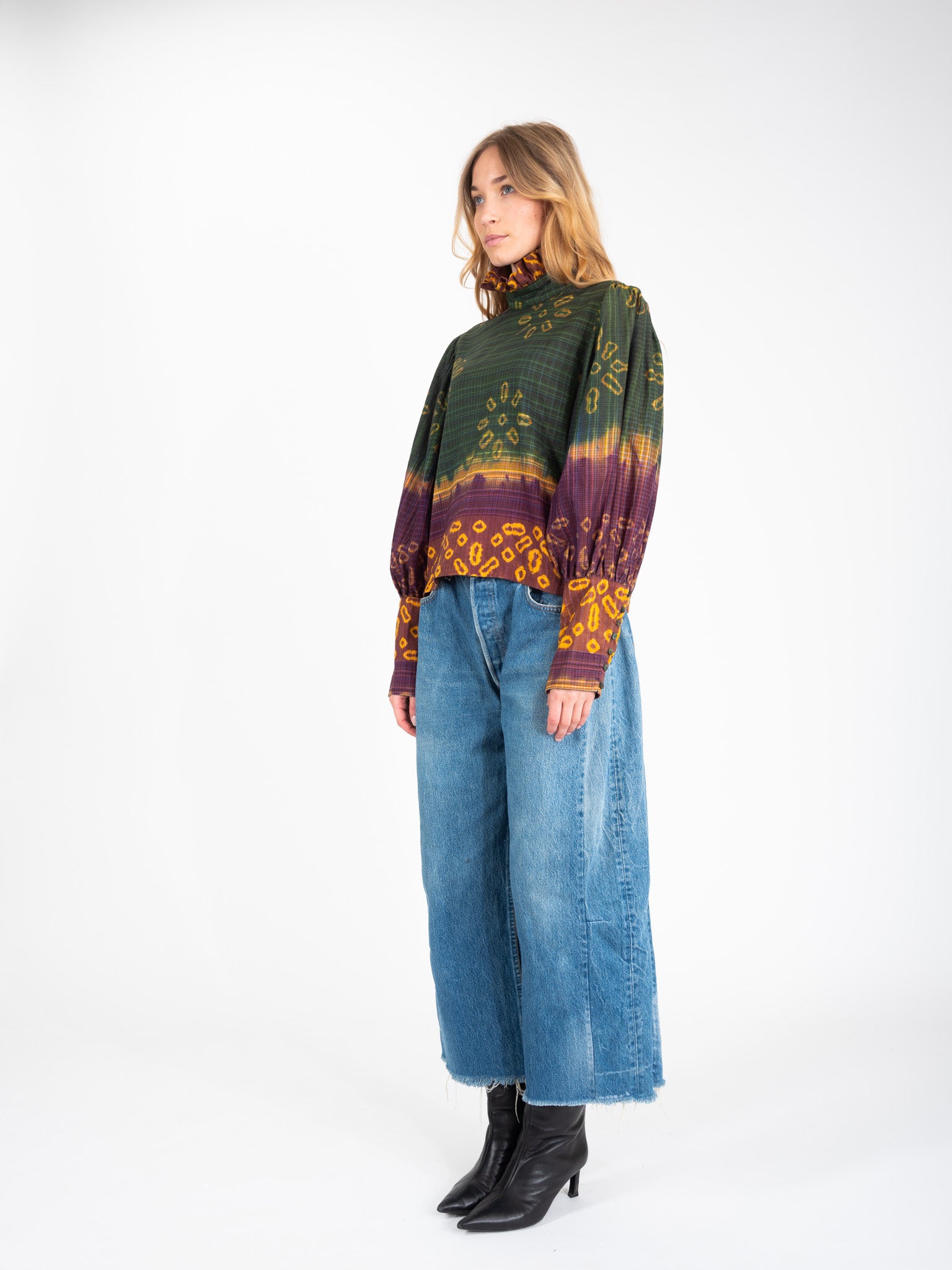 SAMADI green printed blouse