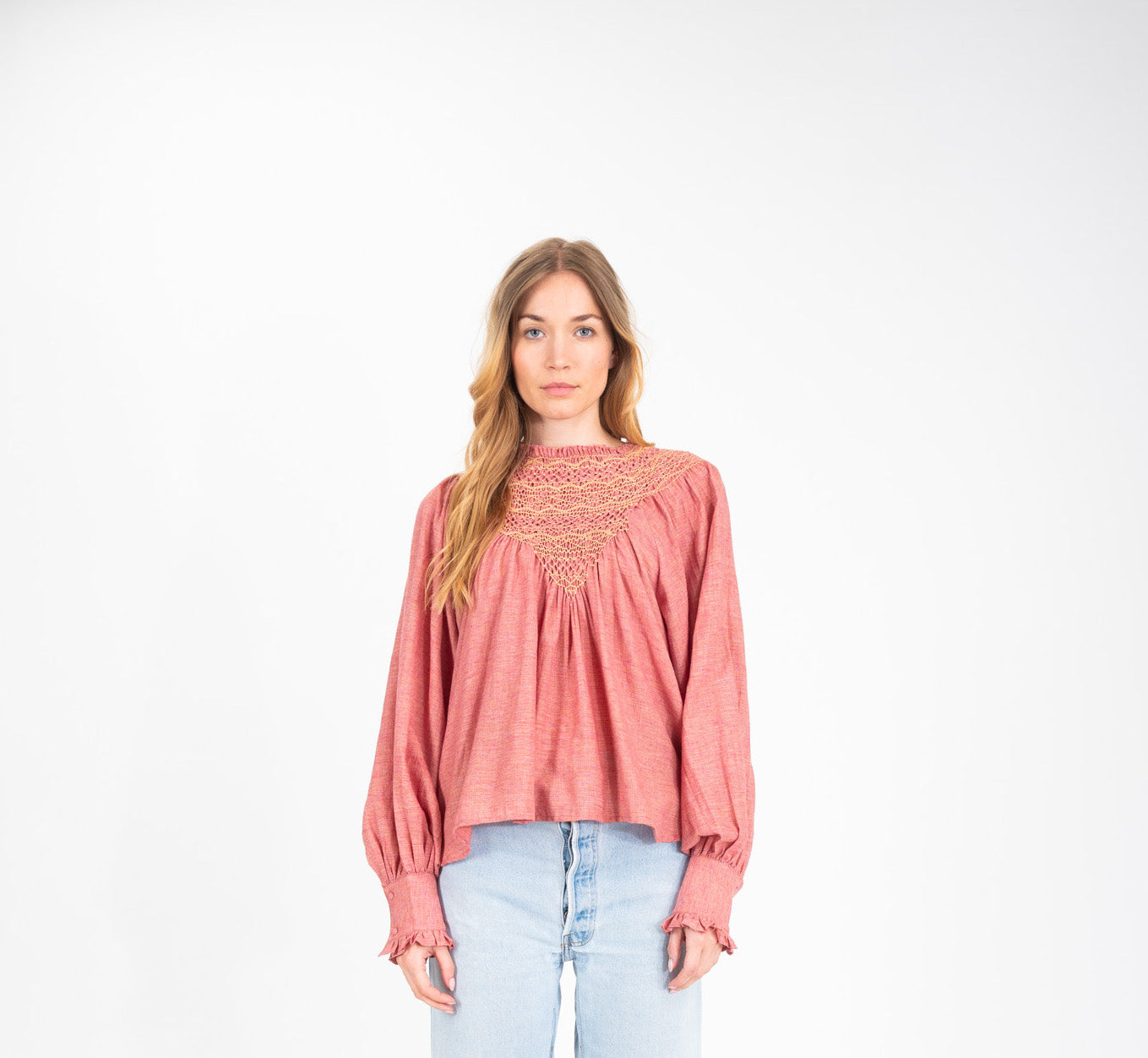 Blouse vieux rose bohème romantique Chloé