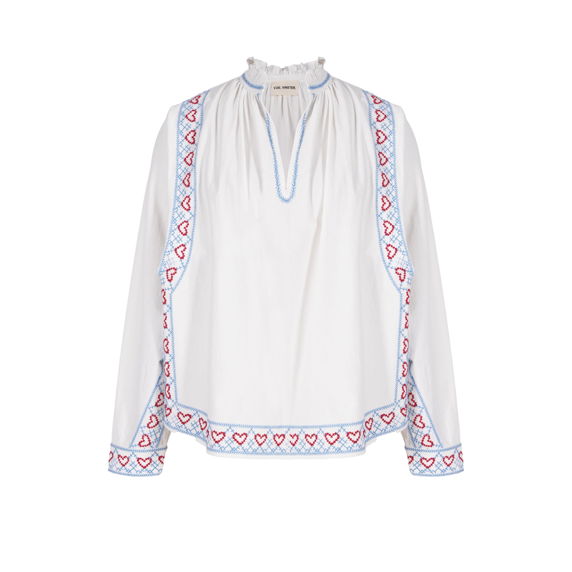 durga blouse blanche v de vinster