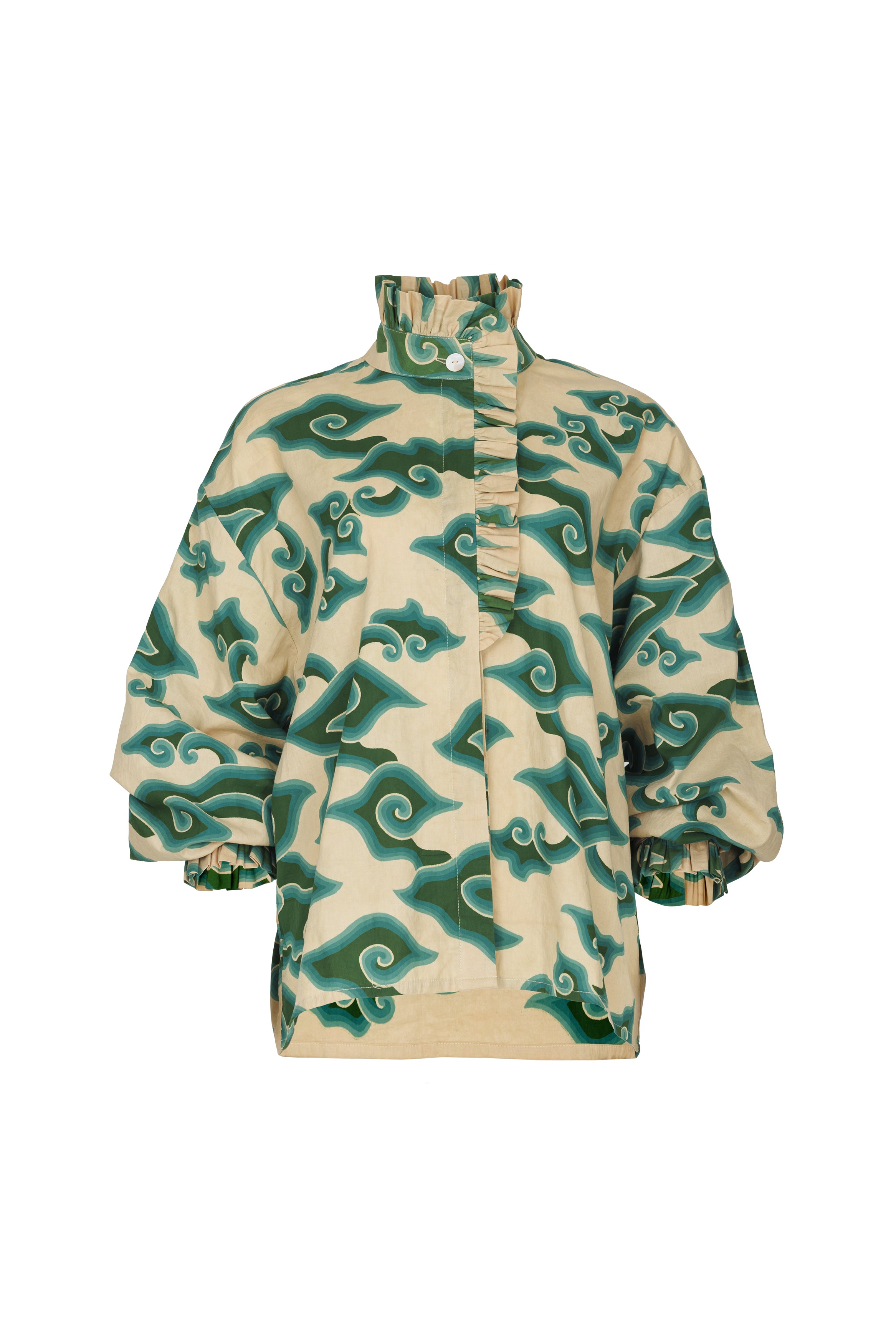 Blouse imprimée verte ECSTASY