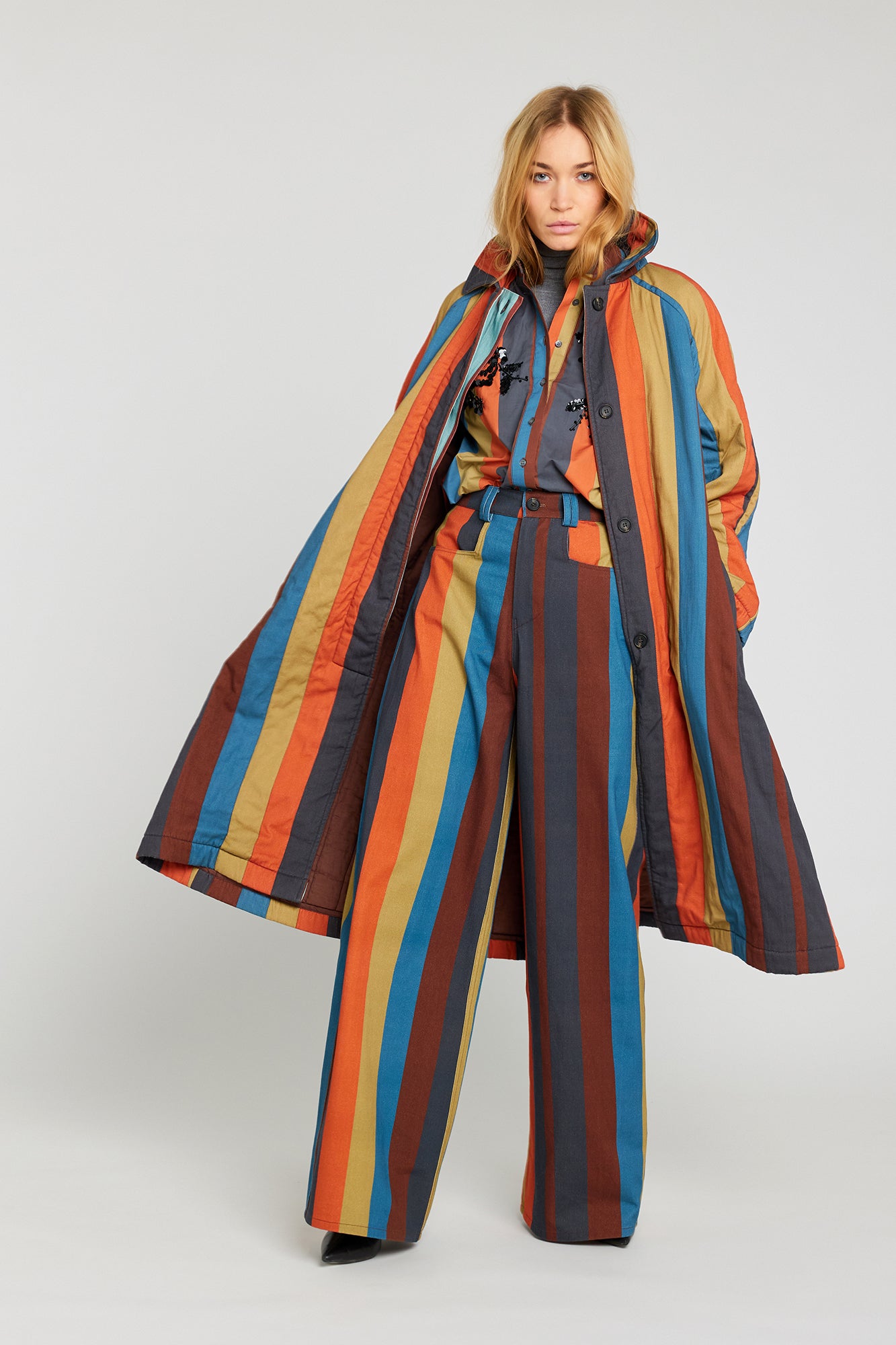 Pantalon à rayures oranges HAPPY