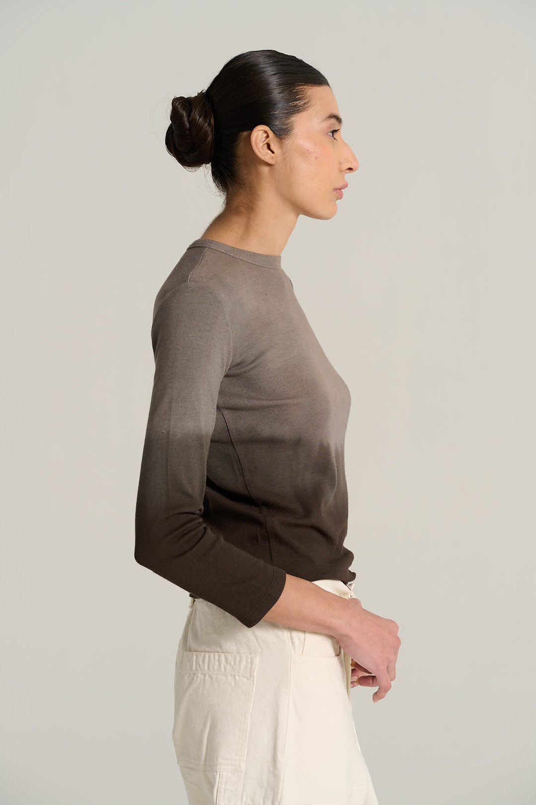 HECTOR long-sleeved chocolate T-shirt