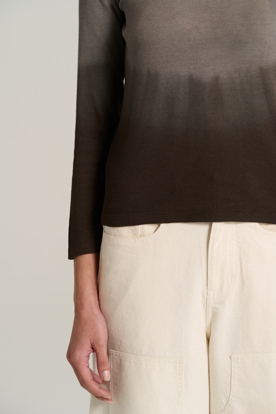 HECTOR long-sleeved chocolate T-shirt