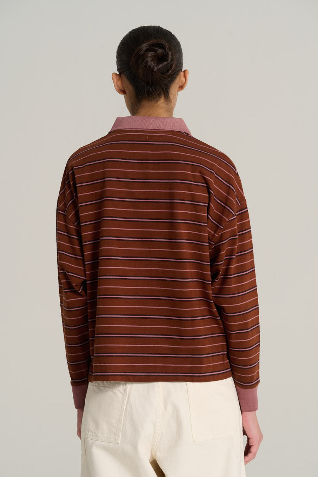 HENRI terracotta striped polo shirt