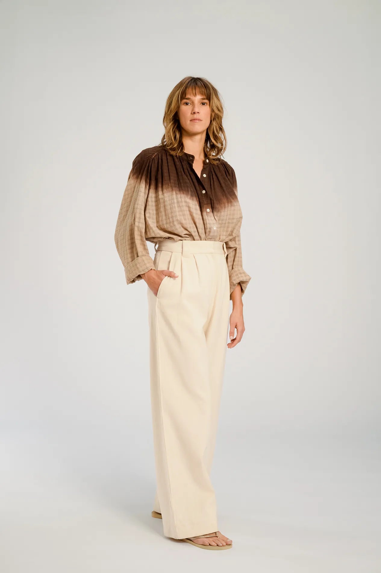 Blouse tie and dye chocolat HIMI