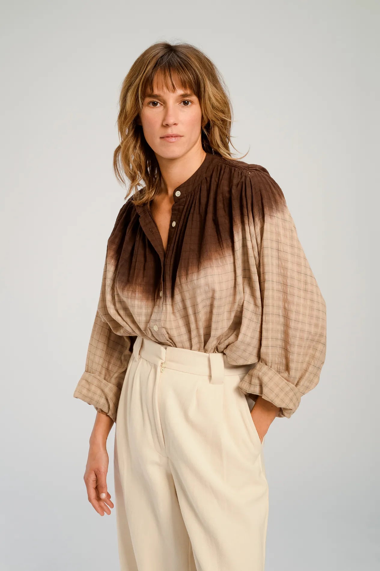 Blouse tie and dye chocolat HIMI