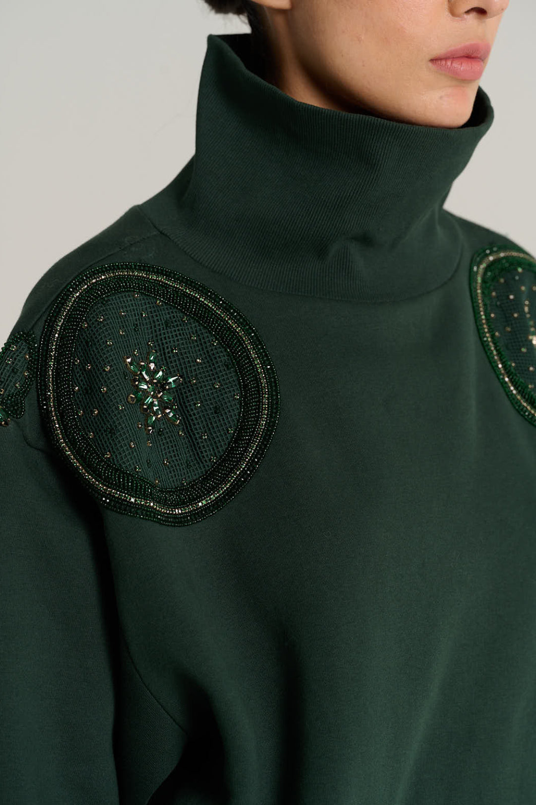 Forest green turtleneck sweater JACQUES