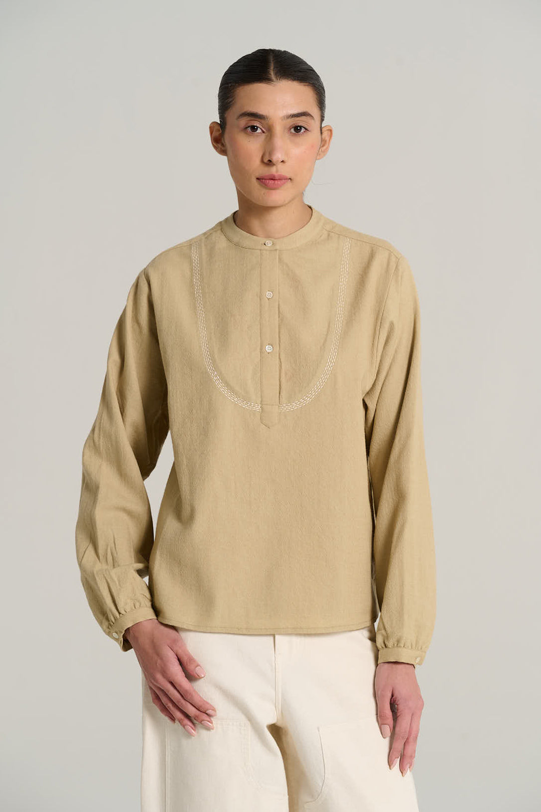 JOSEPH sand wool blouse