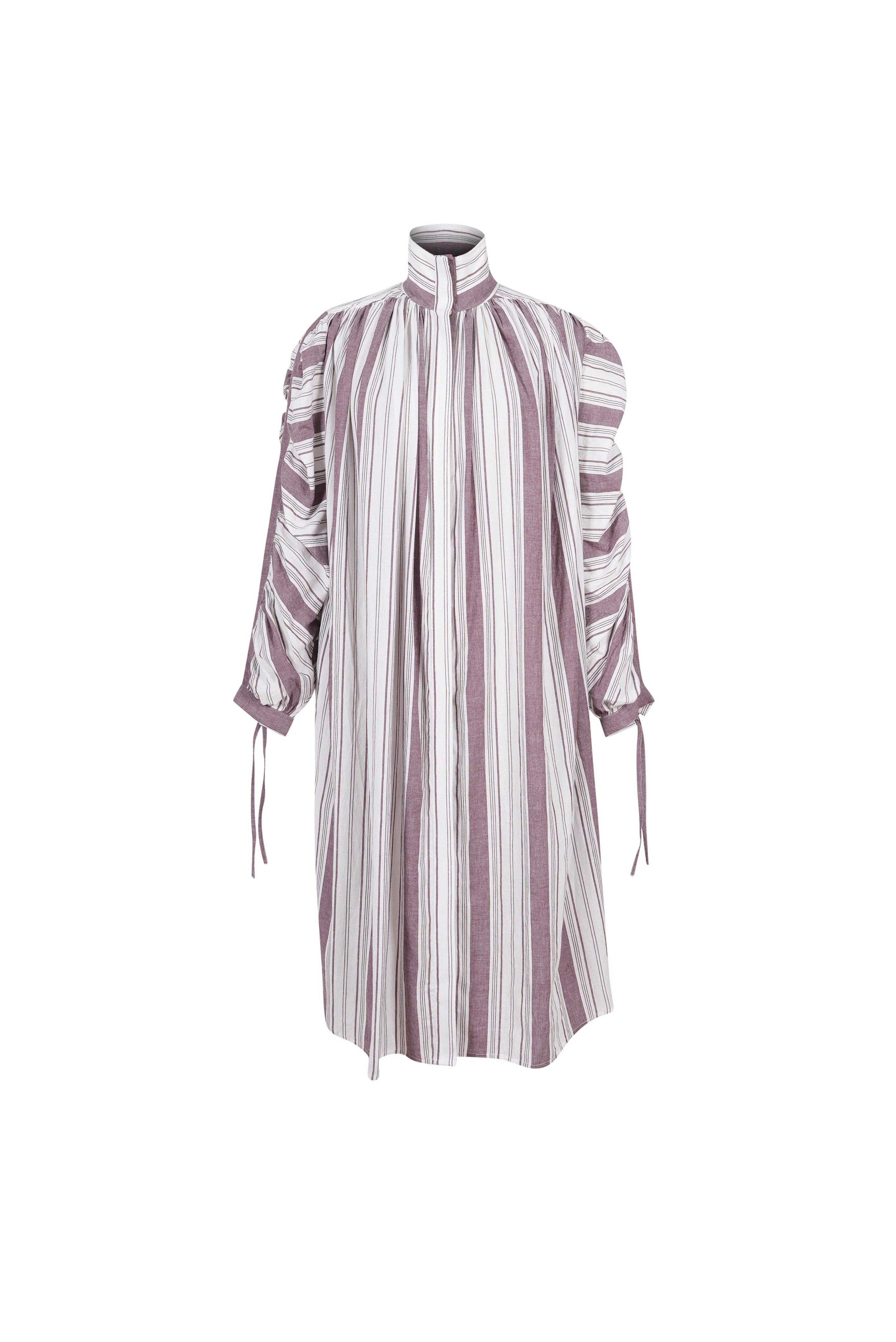 JOY wine-coloured striped maxi dress