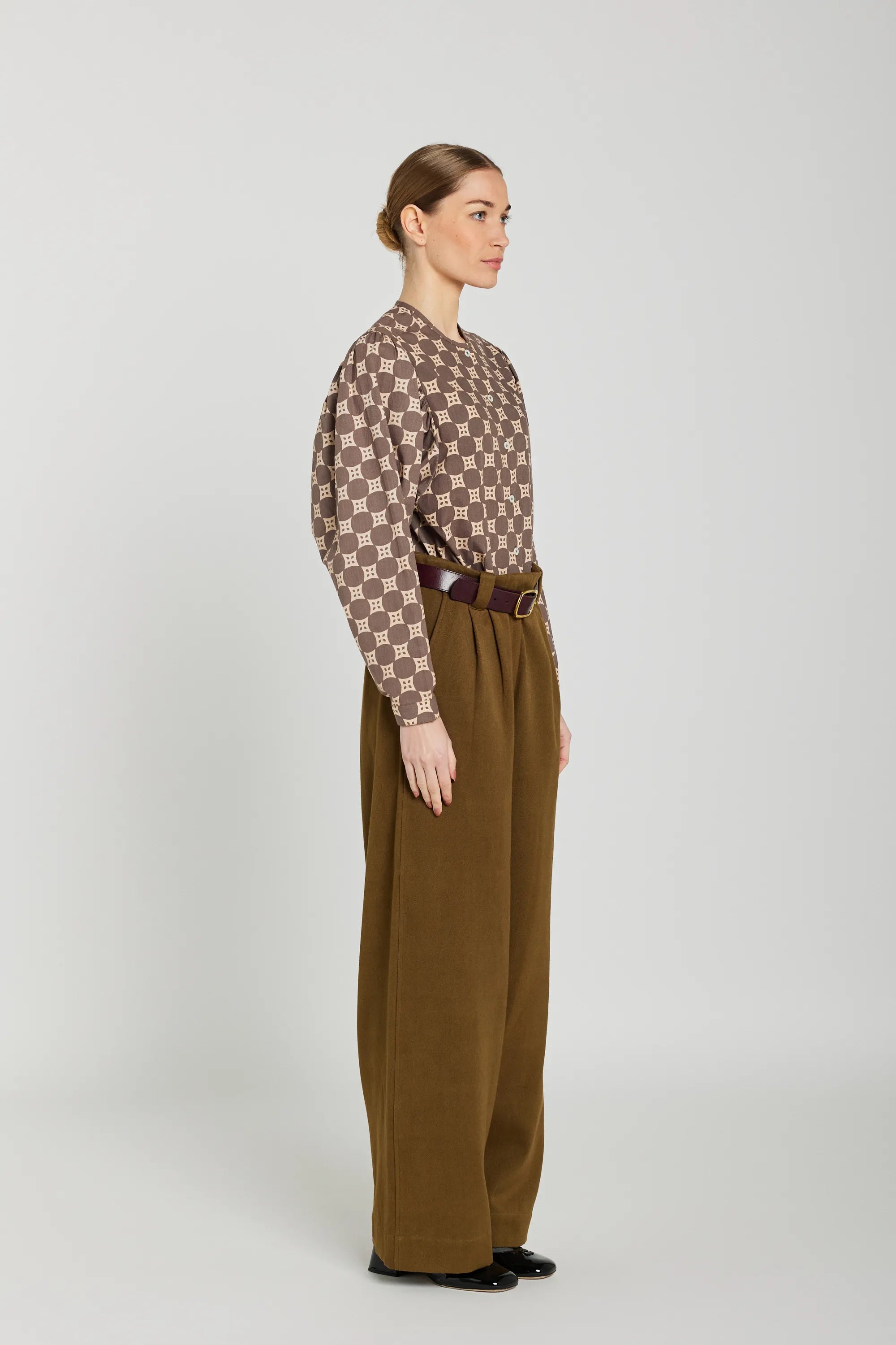 Chemise col mao marron MALO