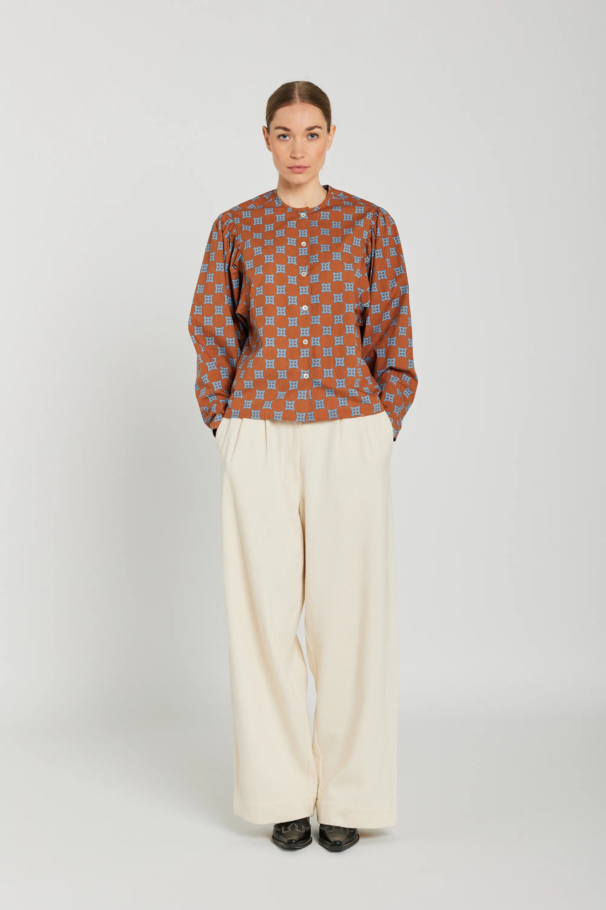 Chemise col mao bleue MALO