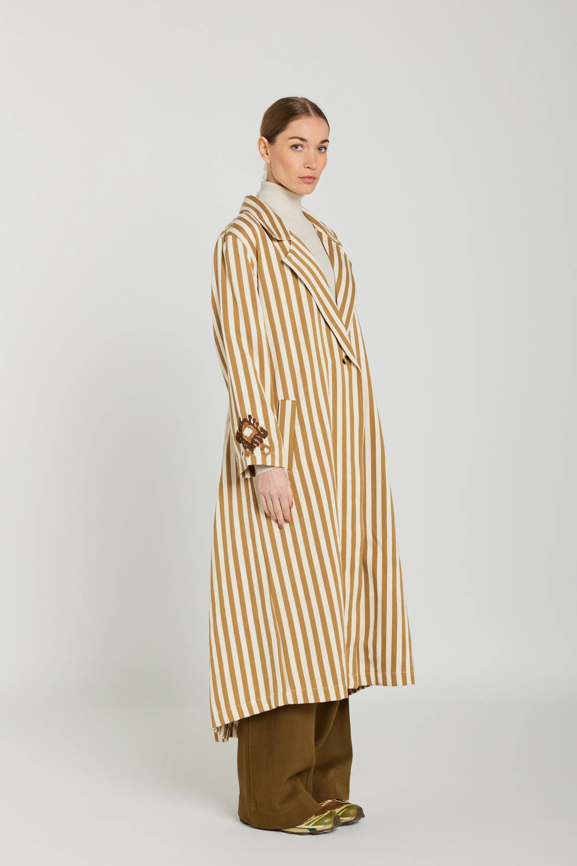 Trench rayé beige MANON