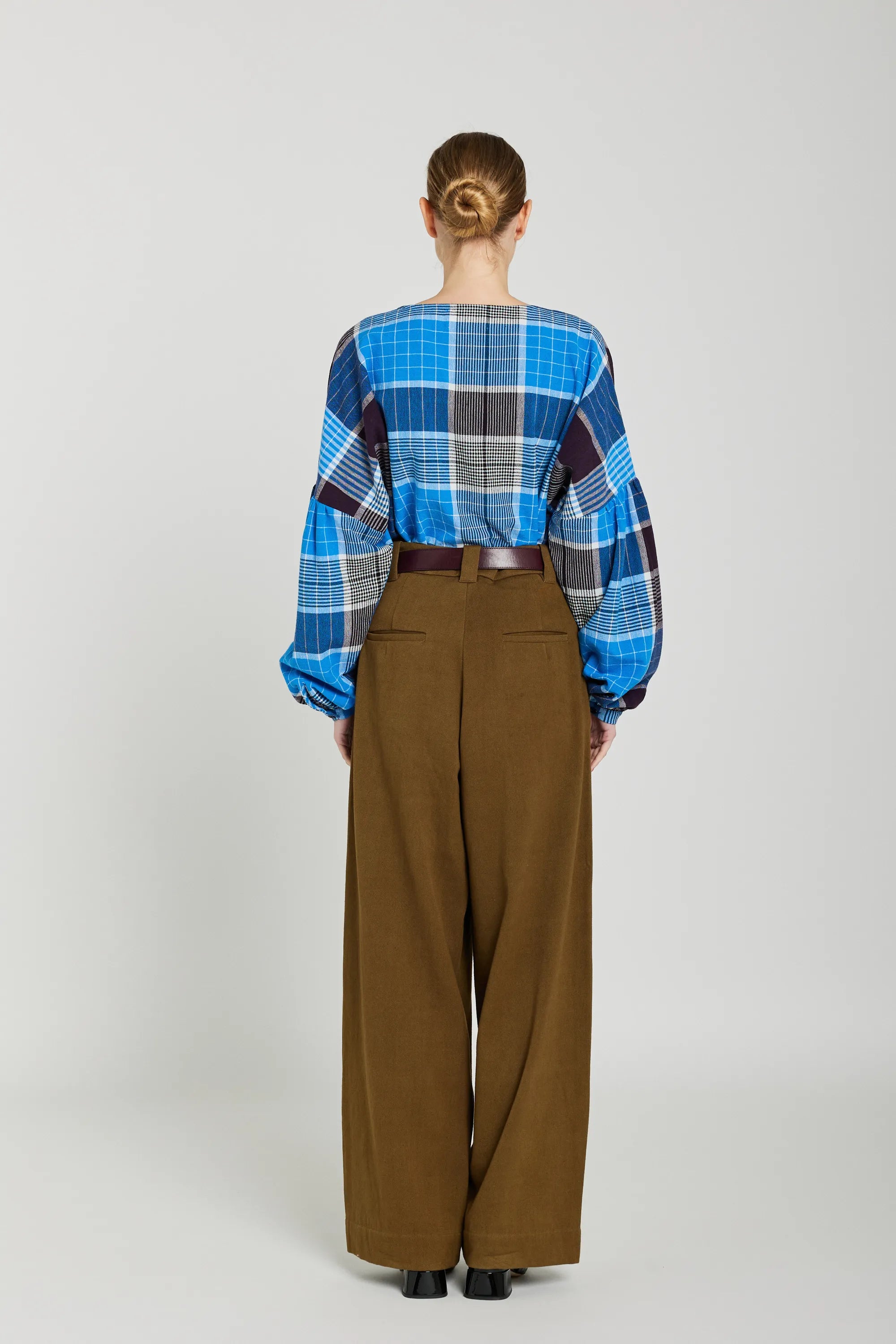 Blouse tartan bleue MIA