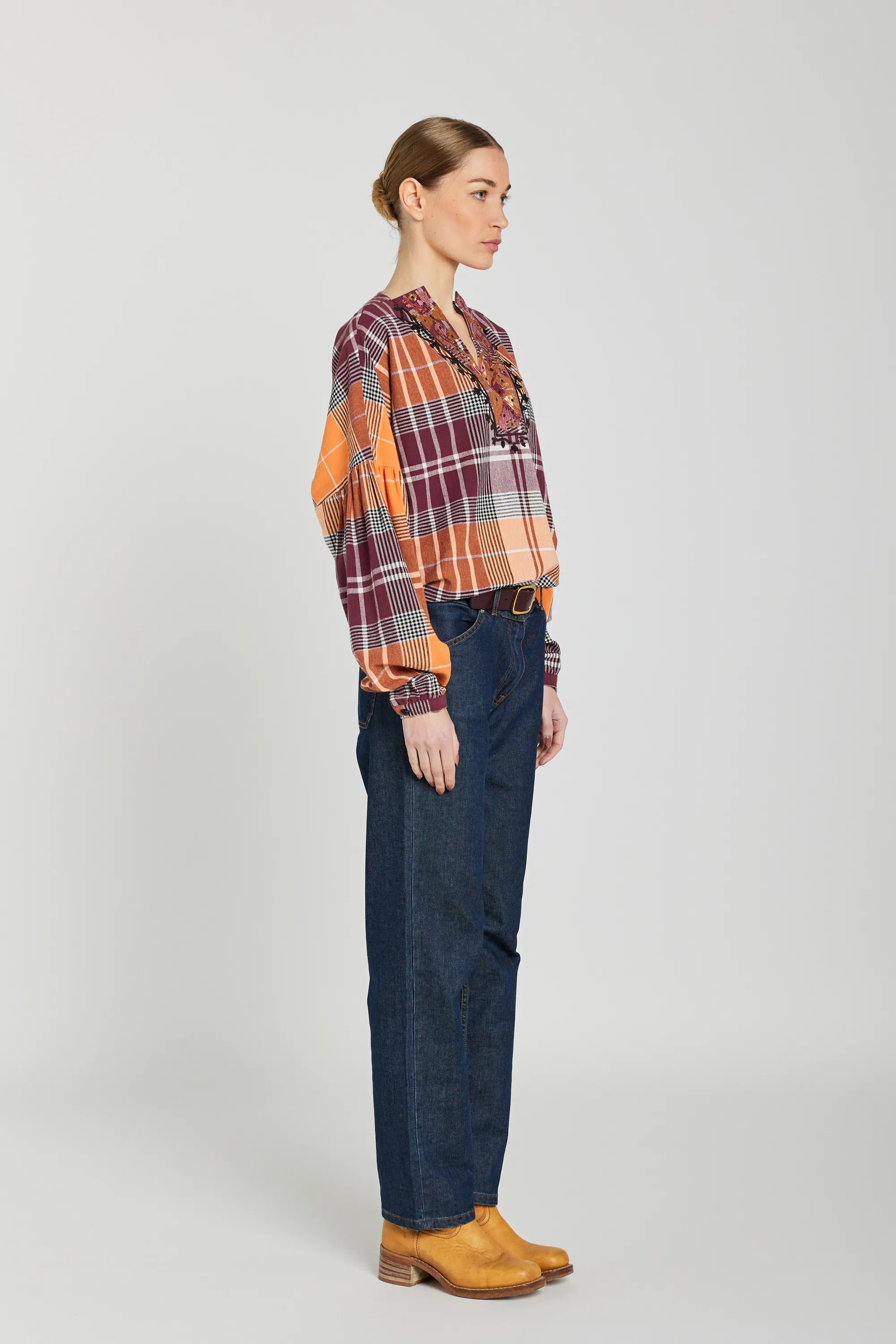 Blouse tartan safran MIA