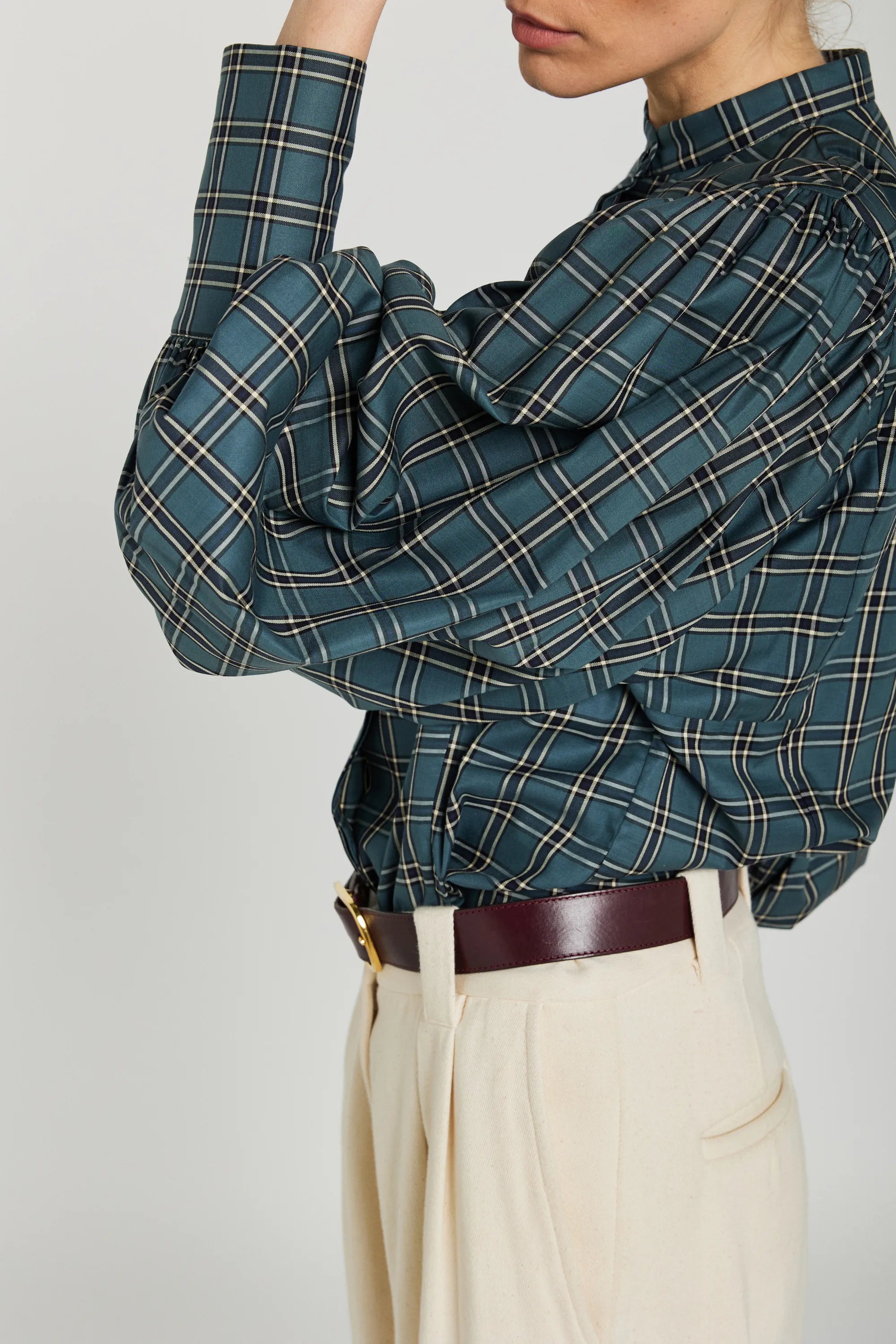 Chemise tartan bleu MINDI