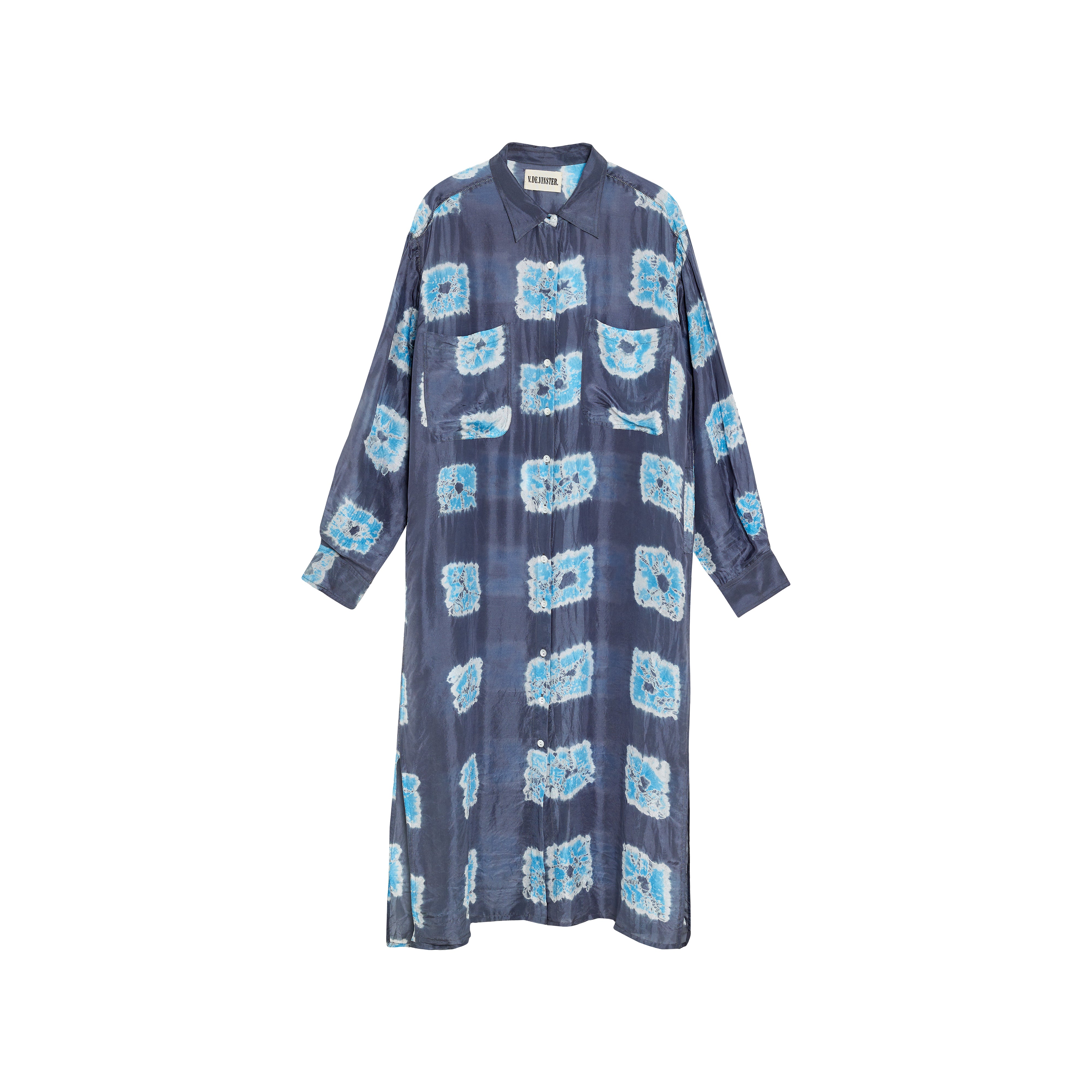 Robe en soie bleu mulberry