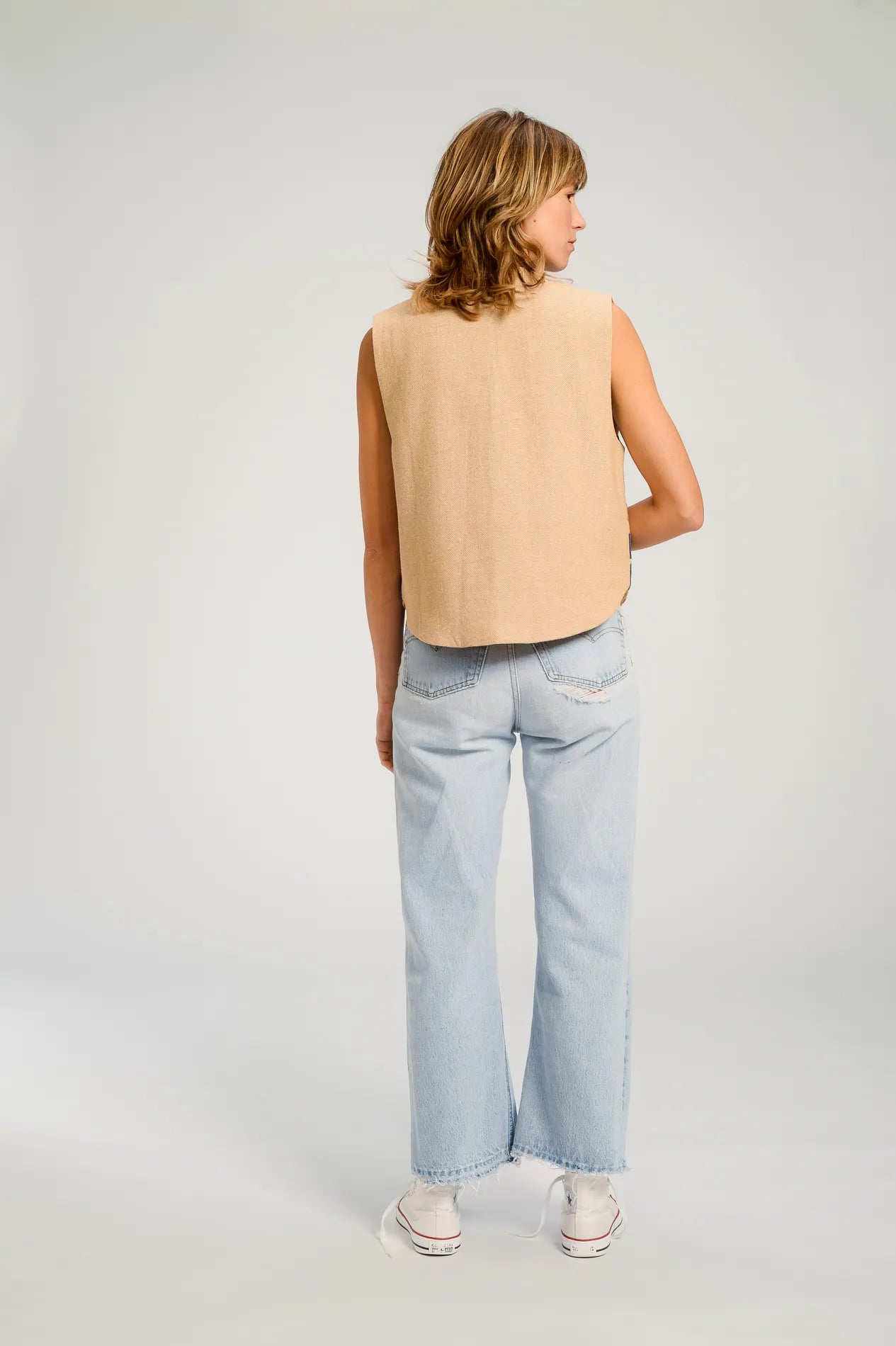 BEIGE V DE VINSTER BOLERO PATCHWORK