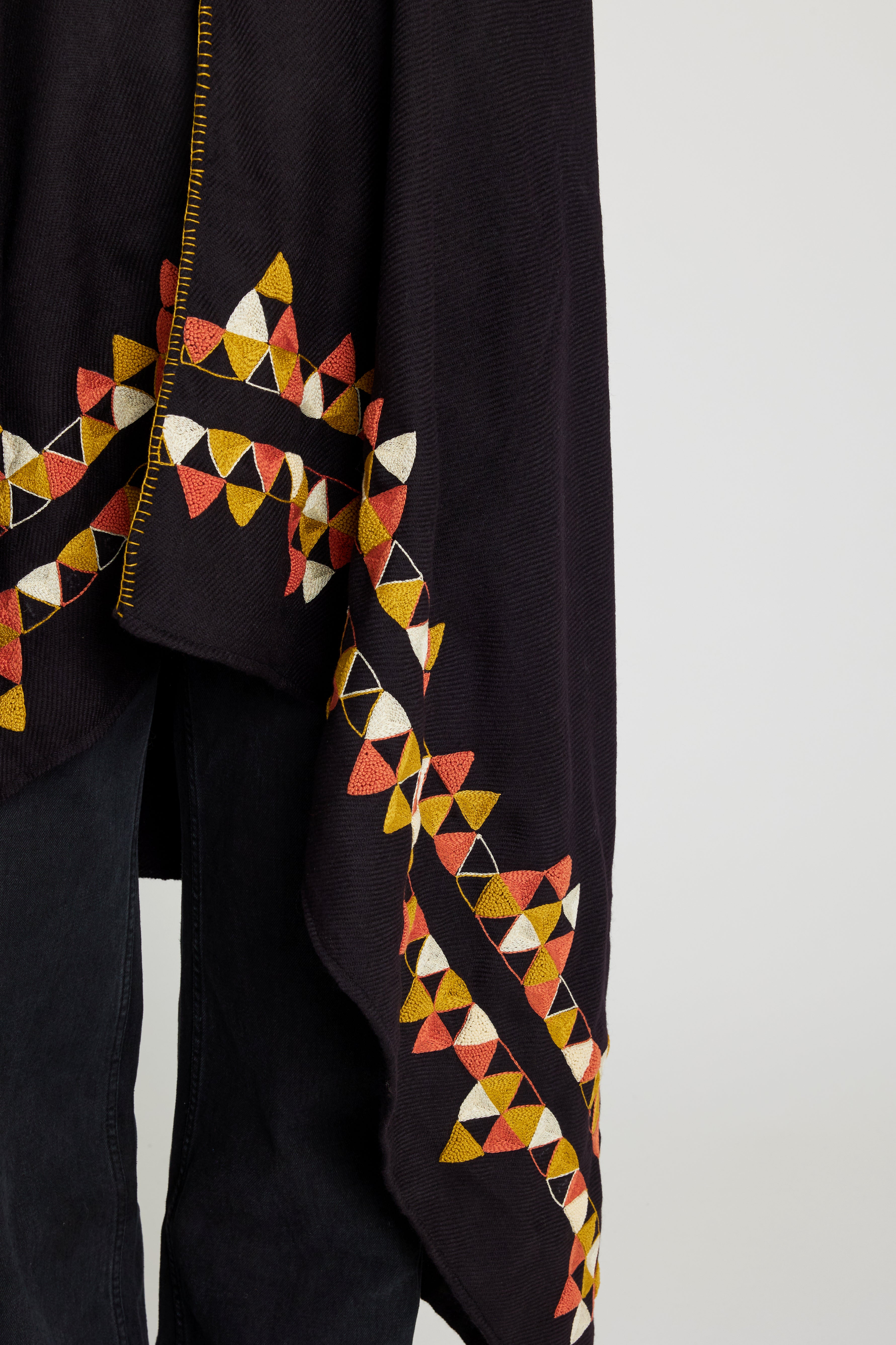 PLAYFUL embroidered black or white poncho