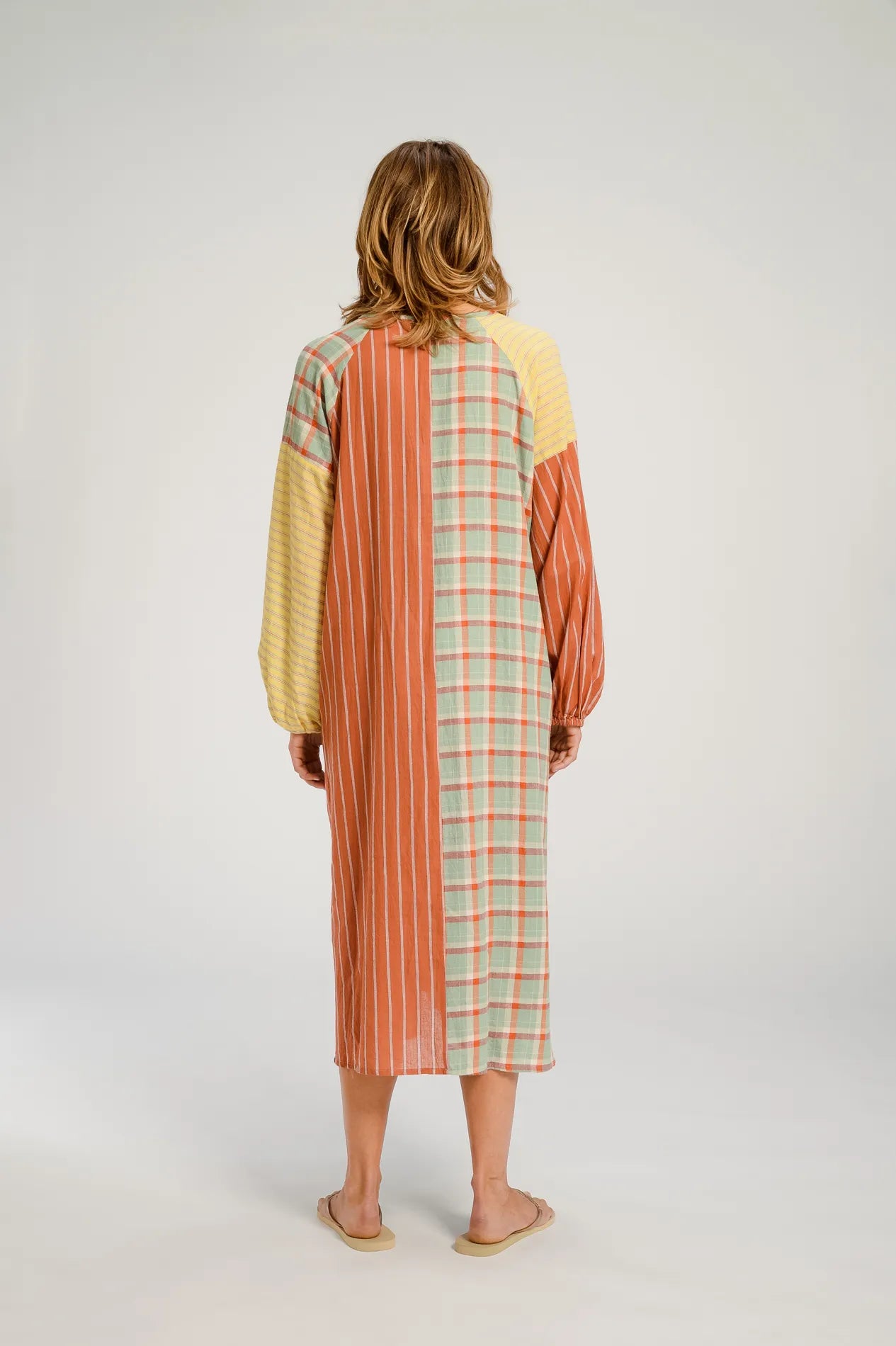 Robe longue patchwork terracotta PUSHKAR