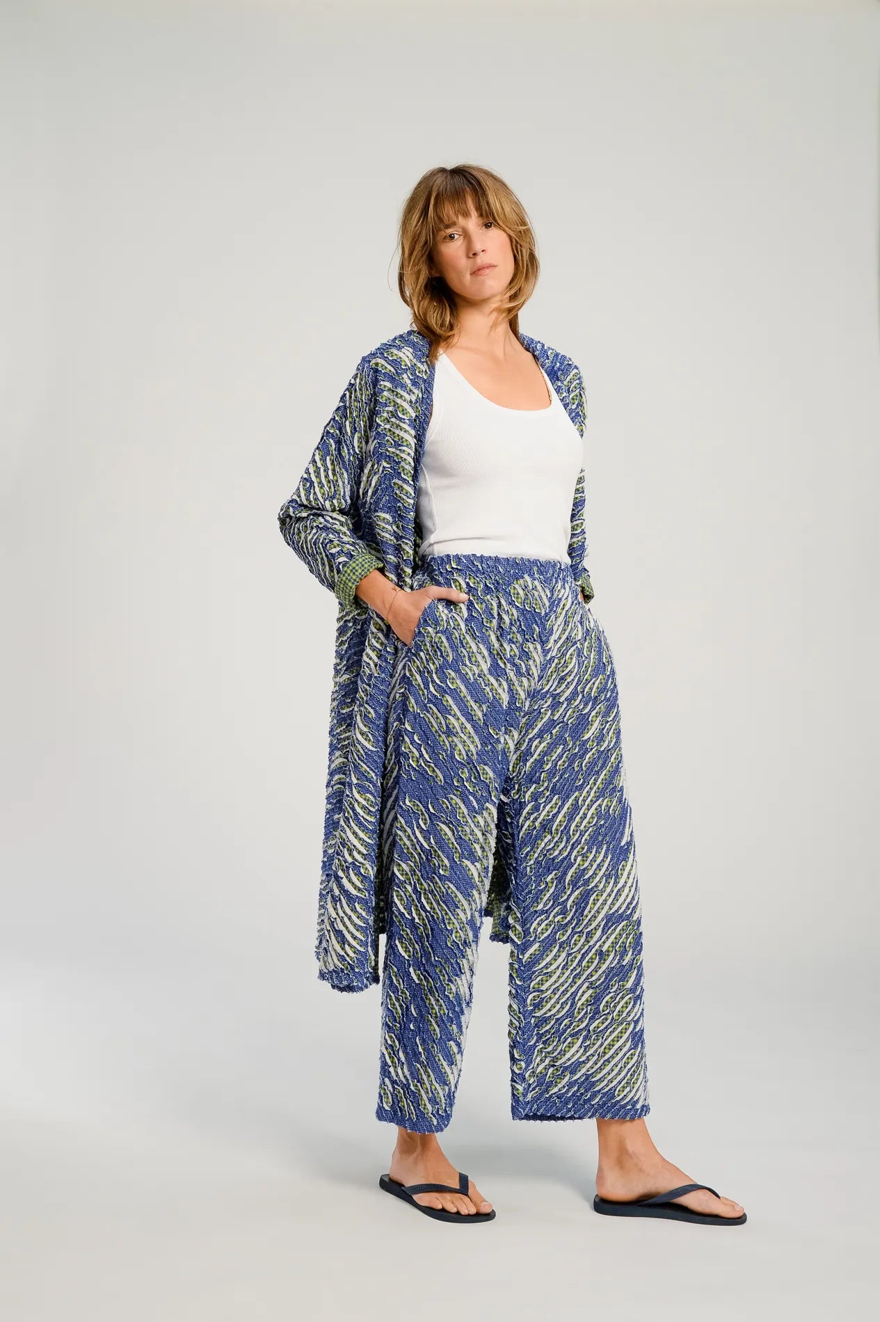 Veste longue bleue PUSHKAR