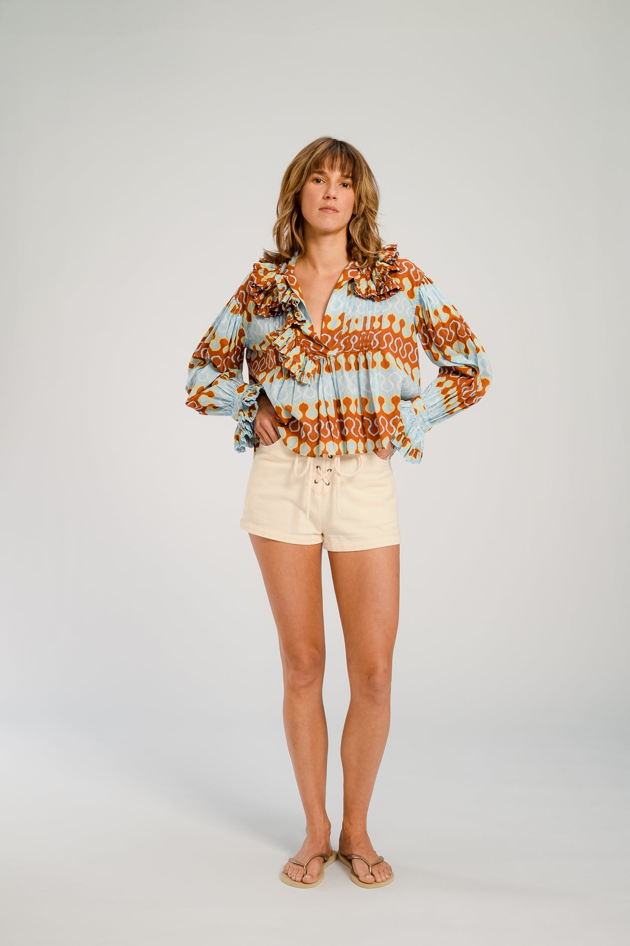 Blouse imprimée seventies RIO