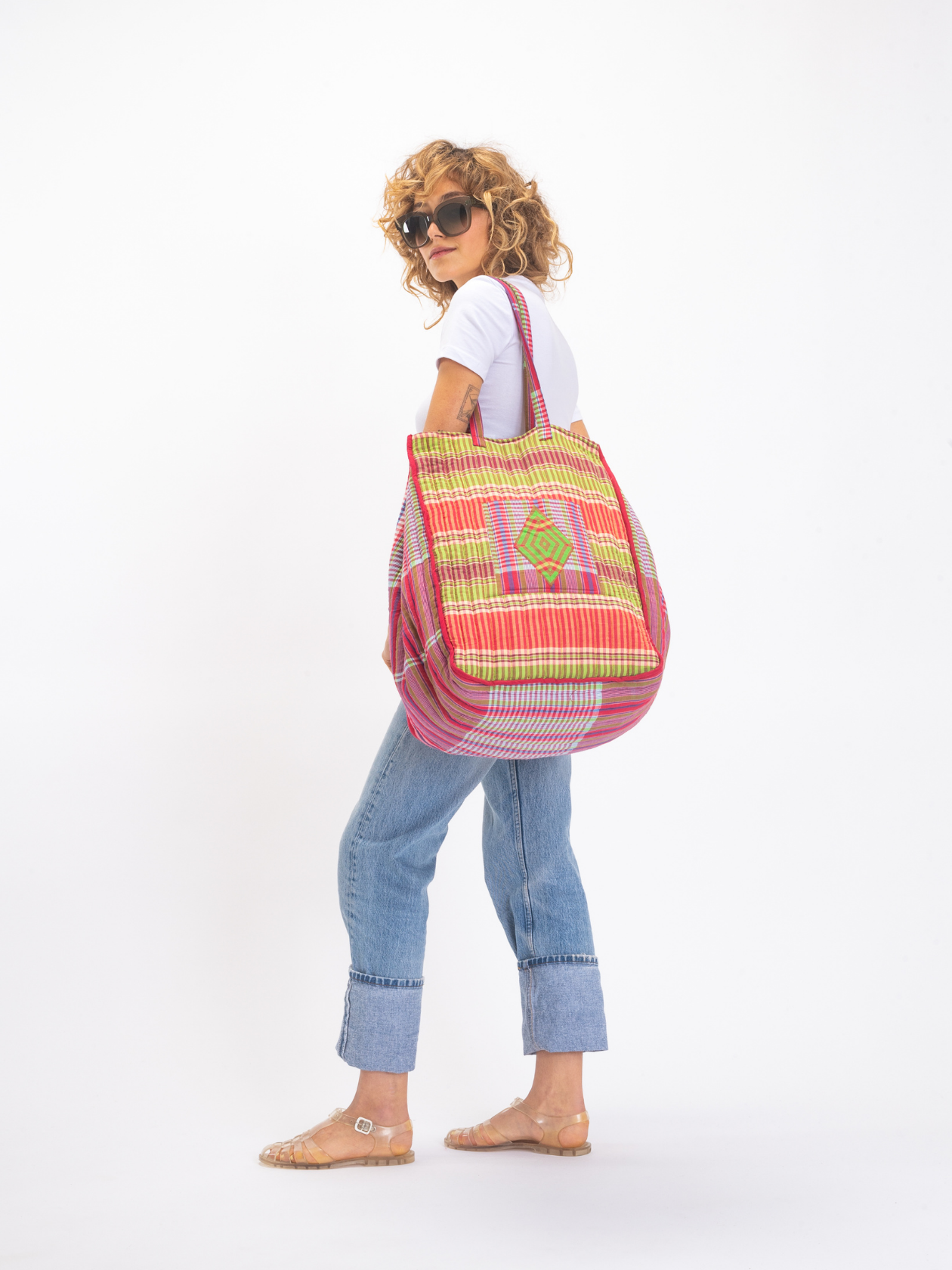 Sac rouge à carreaux RUDRA