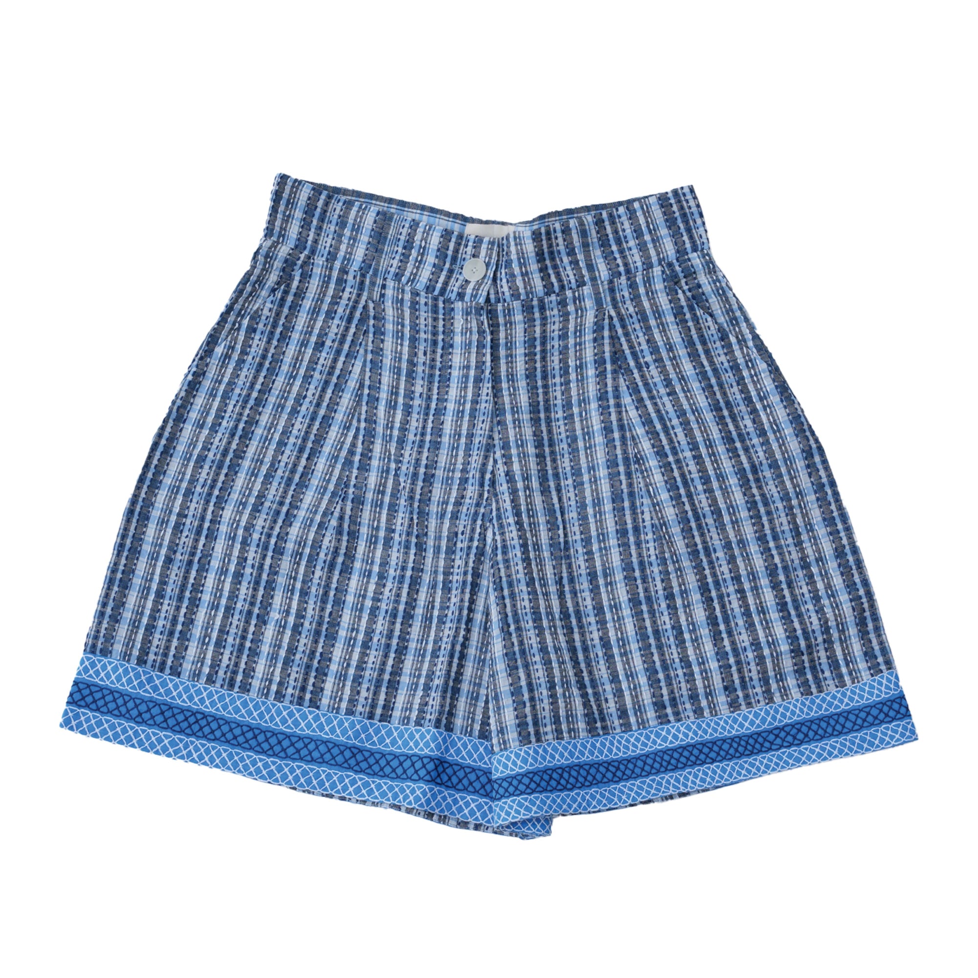 Short bleu à carreaux RUDRA