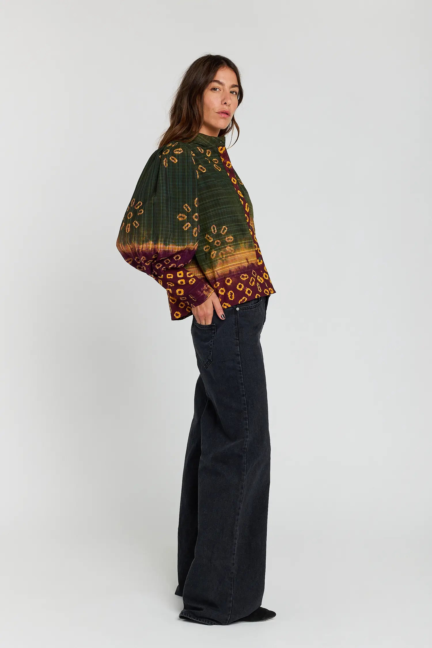 Blouse imprimée verte SEE